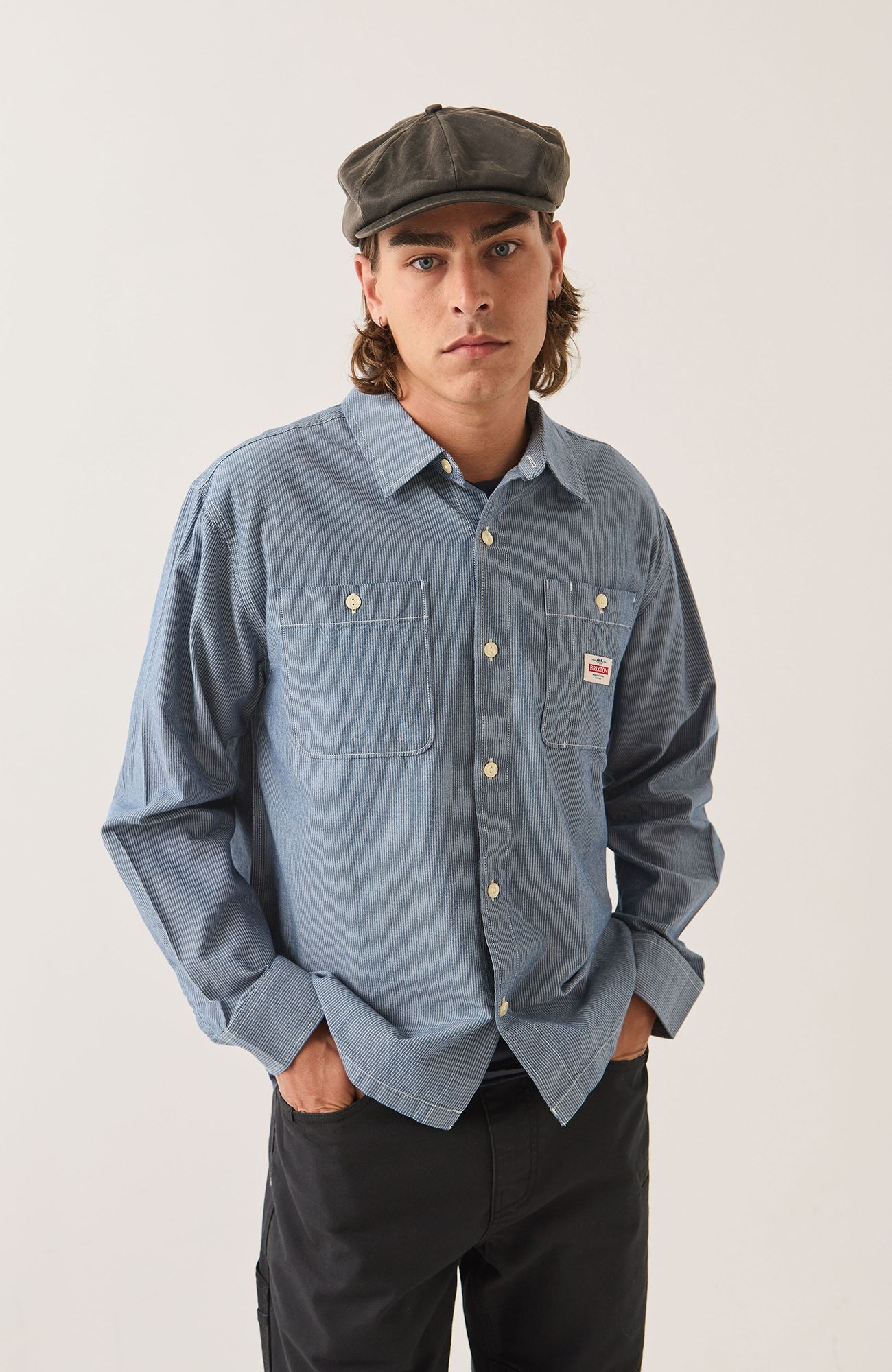 Blue Chambray Micro Stripe