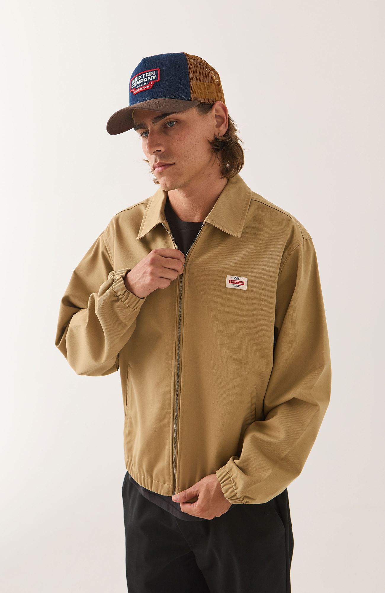 BRIXTON Men's Trademark LW Garage Zip Jacket