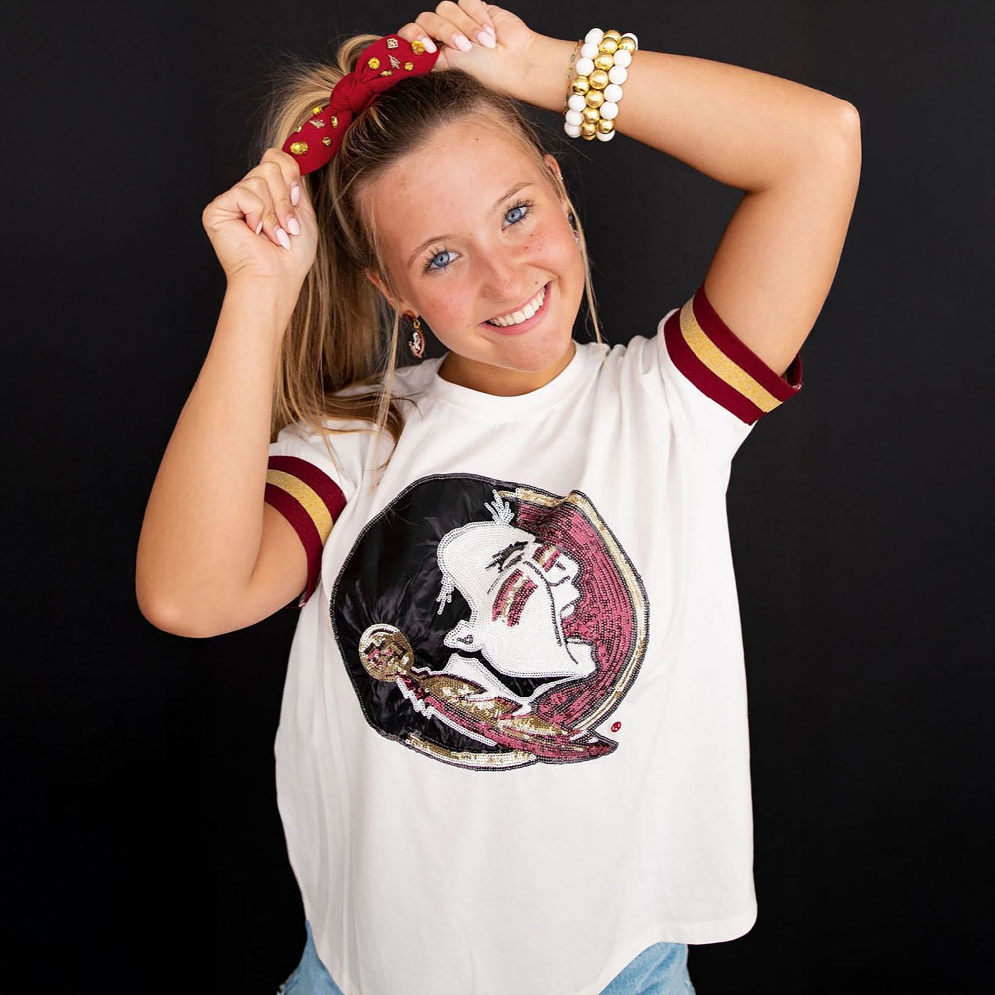 Brianna Cannon Women's Florida State Sparkle Logo T-Shirt