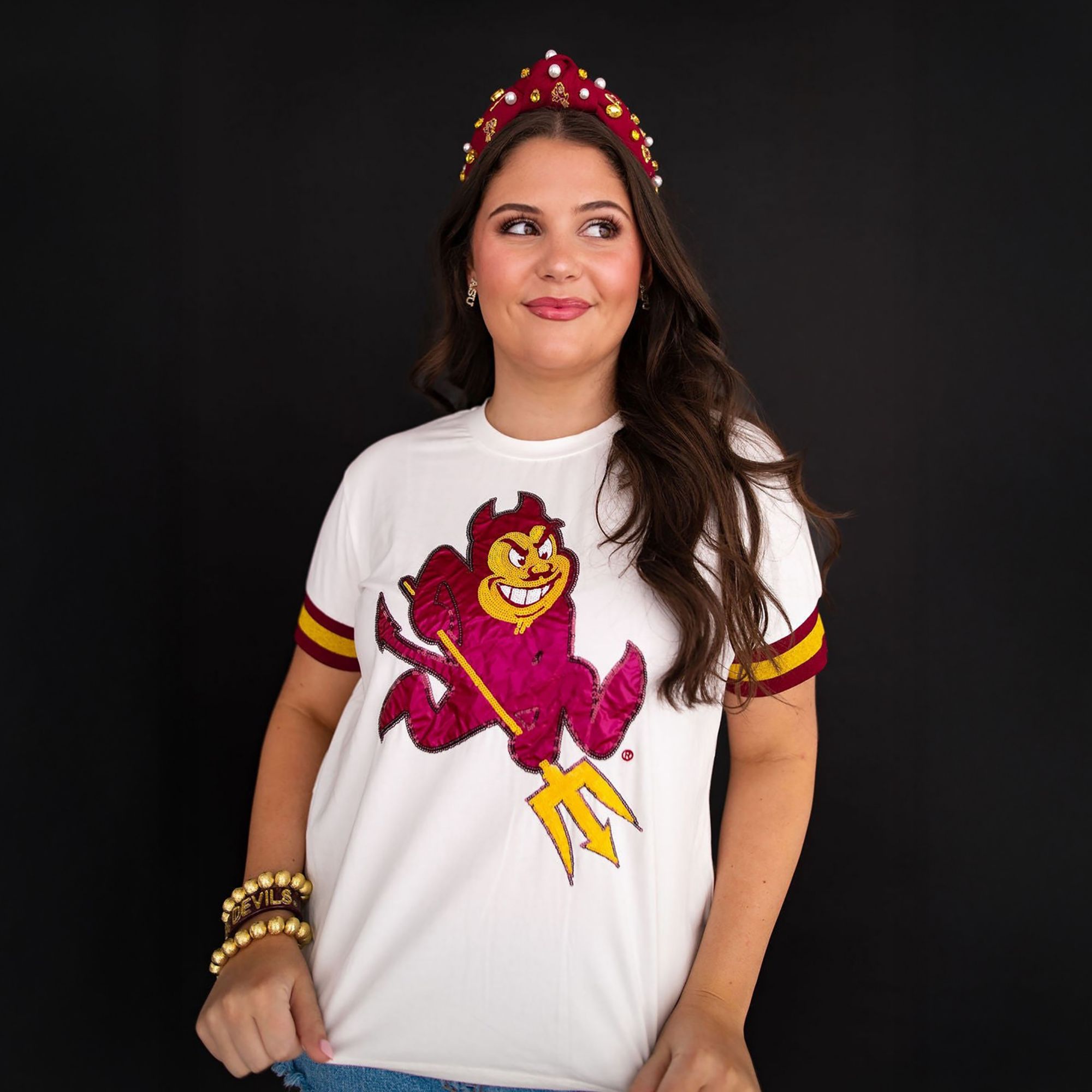 Brianna Cannon Women's Arizona State Sparkle Logo T-Shirt