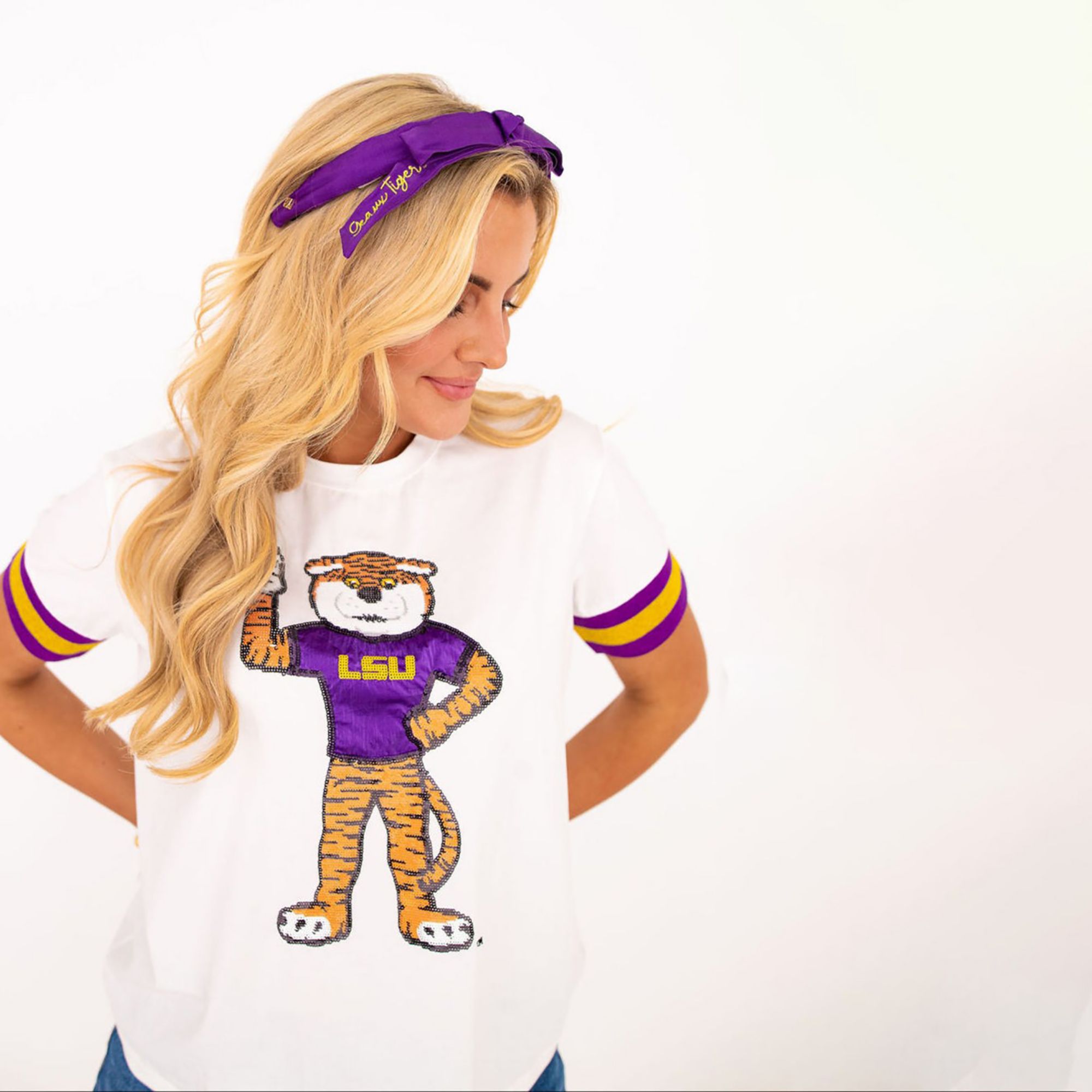 Brianna Cannon Women's LSU Tigers Sparkle Logo T-Shirt
