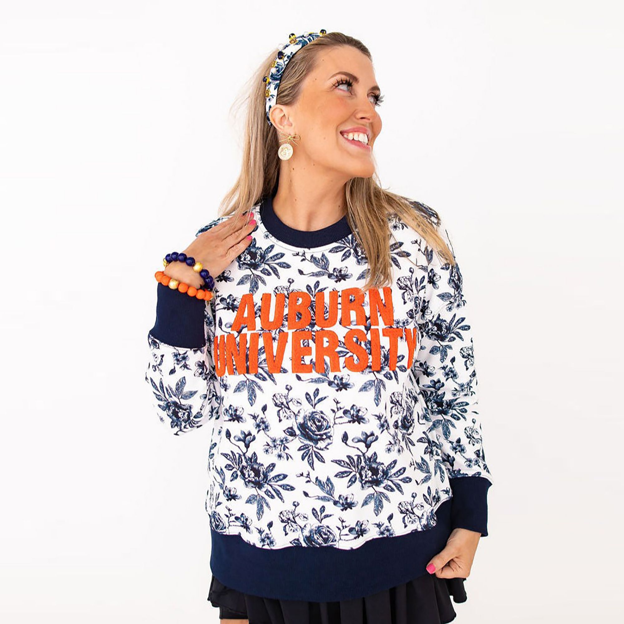 Brianna Cannon Women's Auburn Floral Toile Sweatshirt