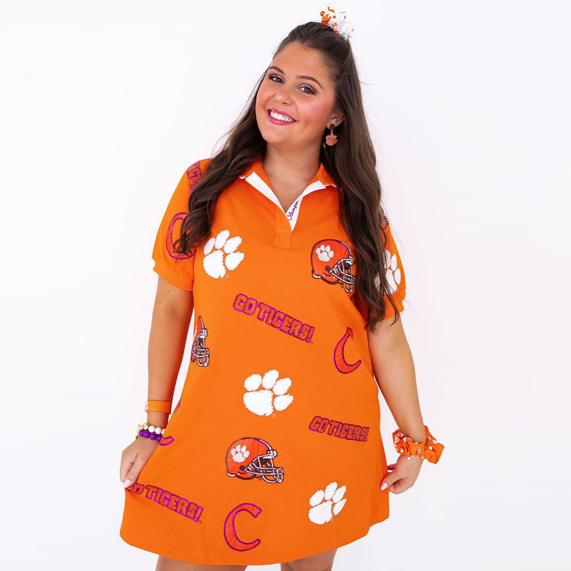 Brianna Cannon Women's Clemson Tigers Logo Patch Dress
