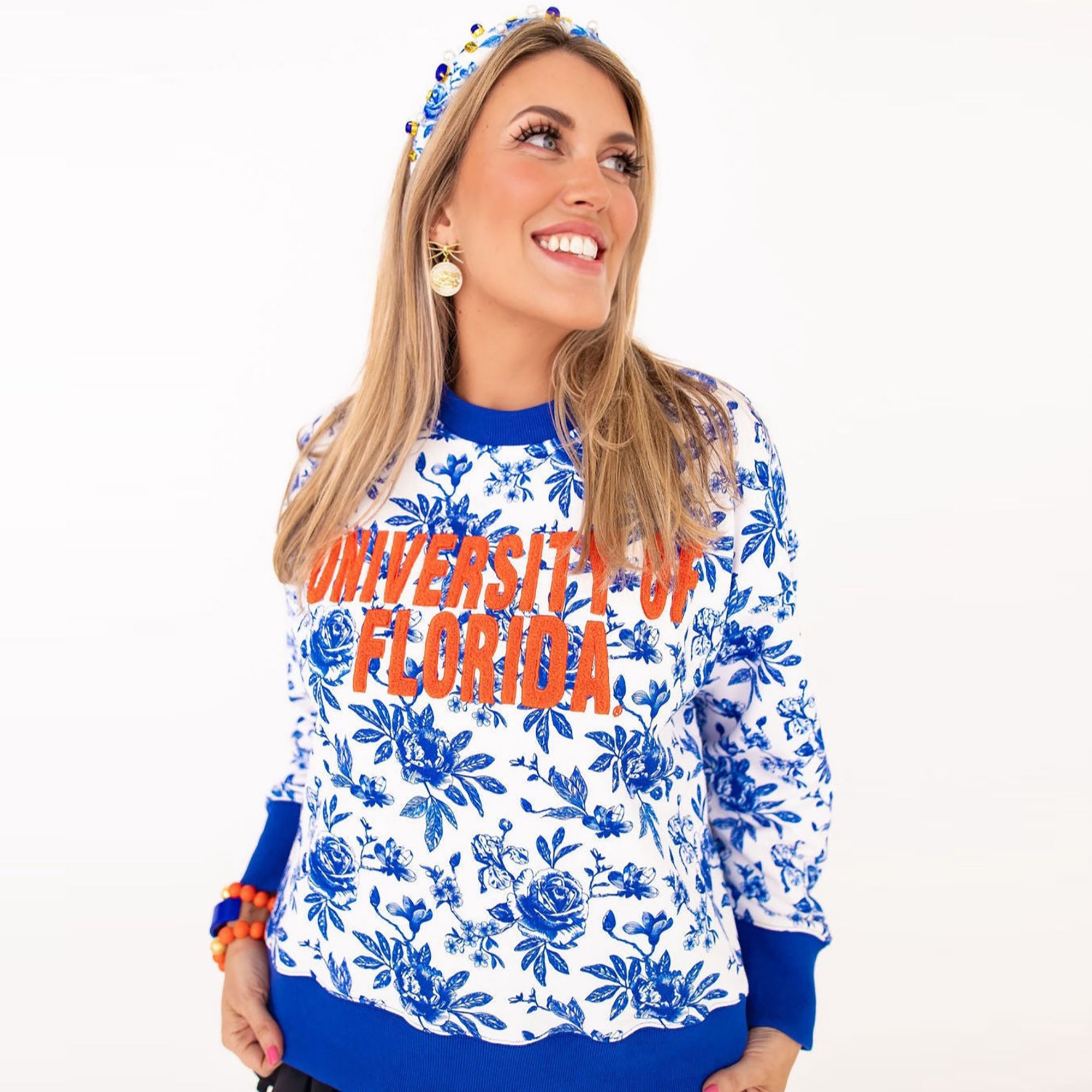 Brianna Cannon Women's Florida Floral Toile Sweatshirt