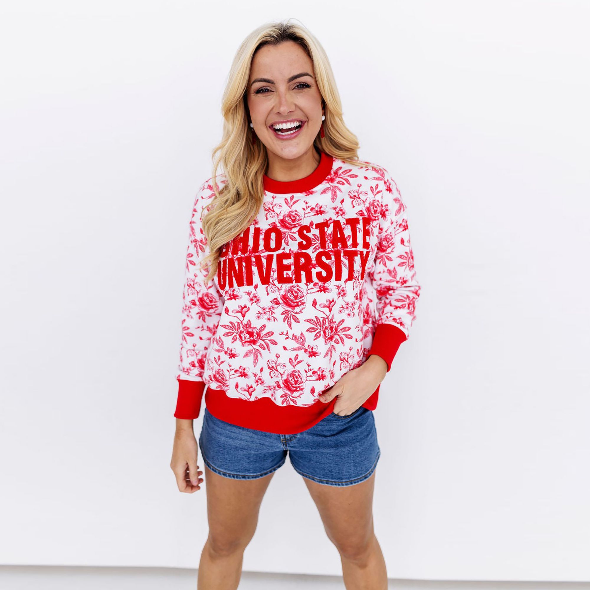 Brianna Cannon Women's Ohio State Floral Toile Sweatshirt