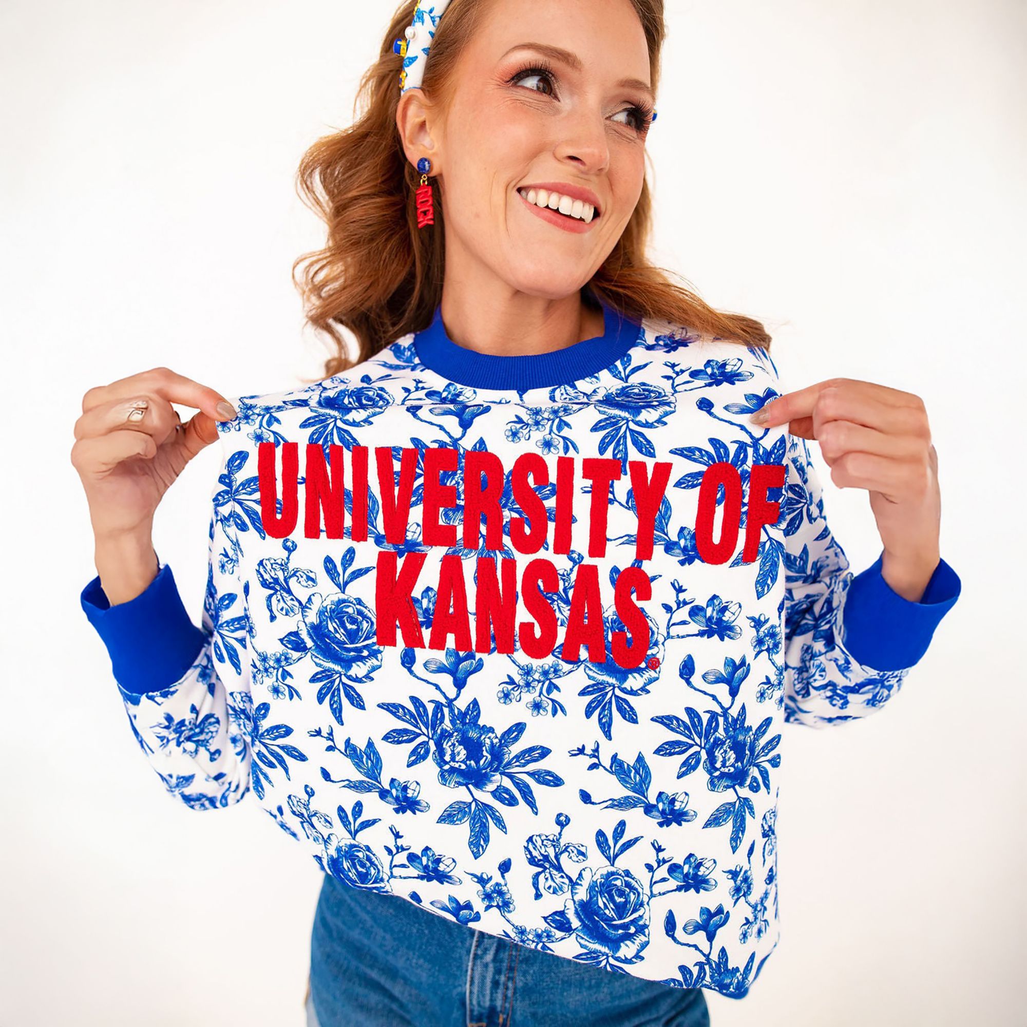 Brianna Cannon Women's Kansas Floral Toile Sweatshirt