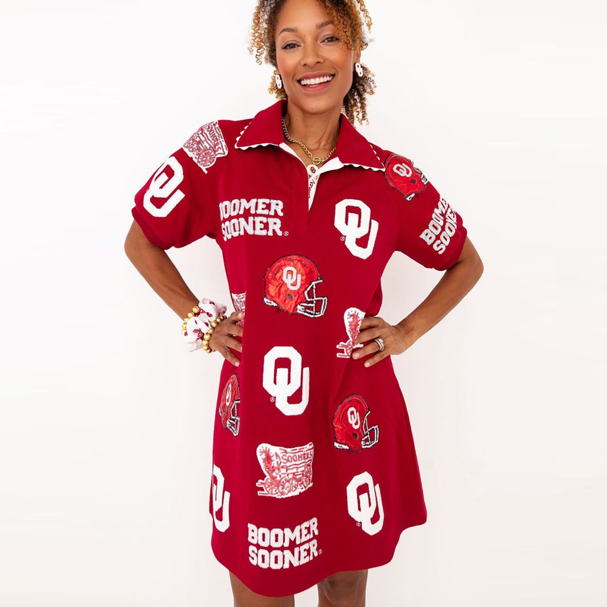 Brianna Cannon Women's Oklahoma Logo Patch Dress