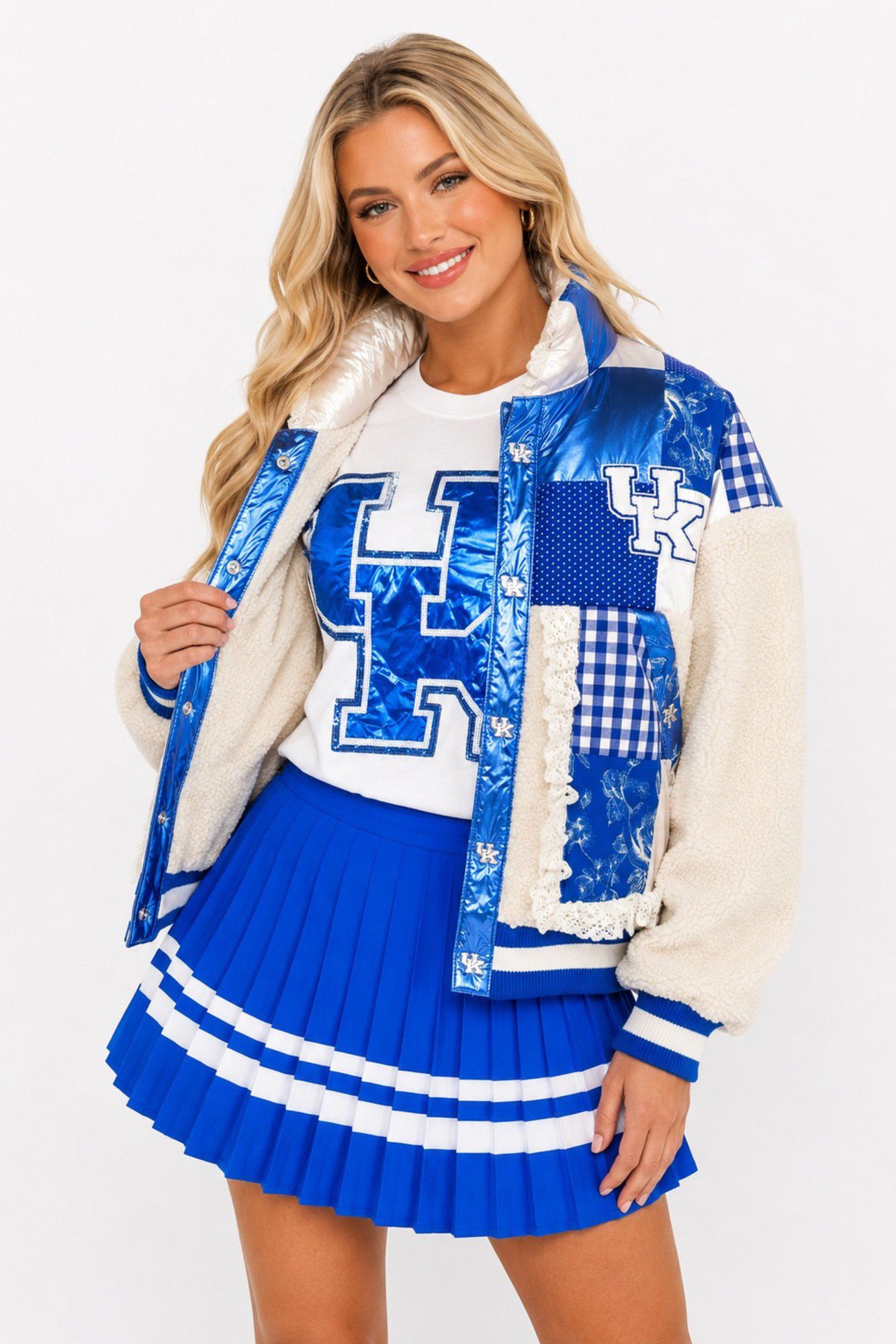 Brianna Cannon Women's Kentucky Patchwork Sherpa Jacket