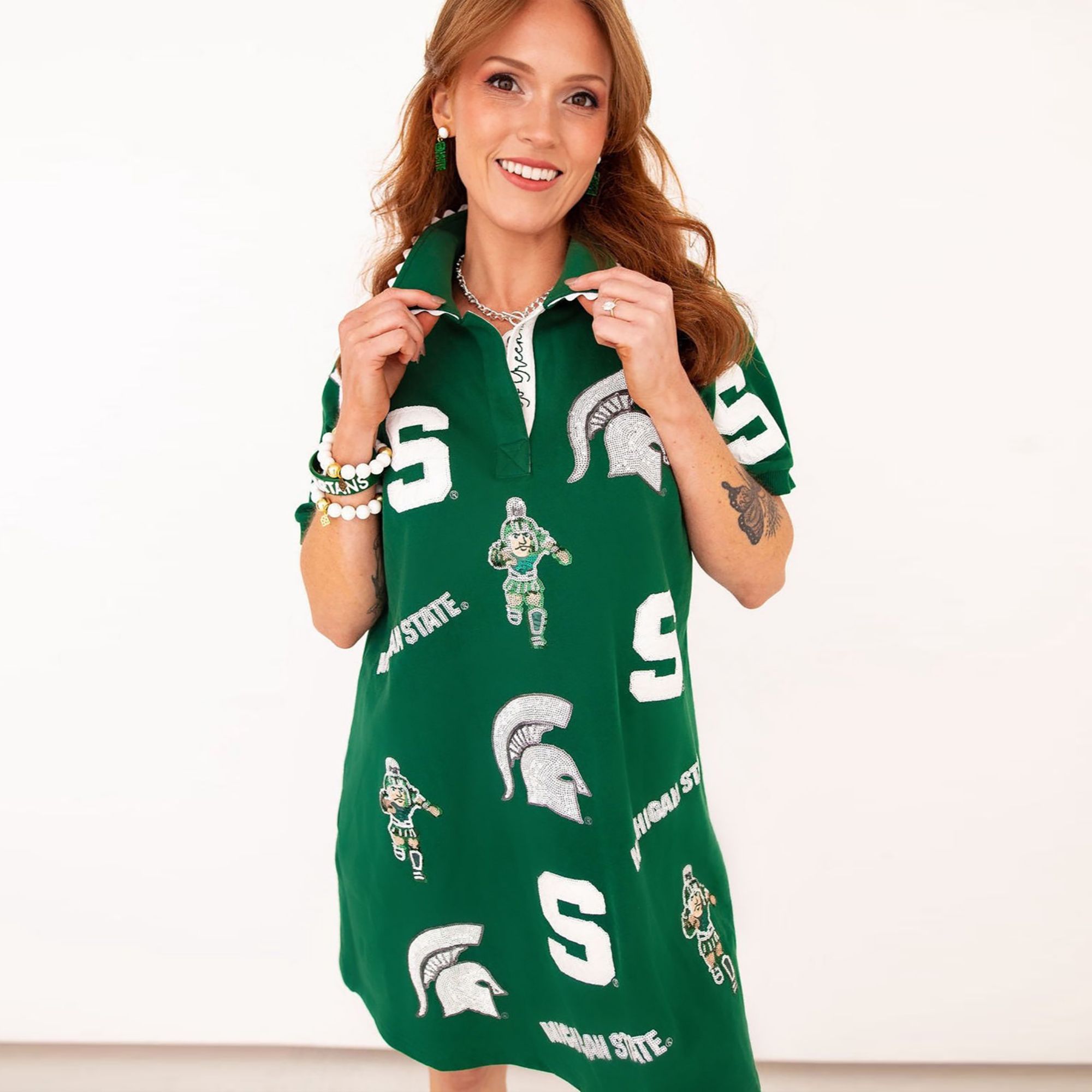 Brianna Cannon Women's Michigan State Logo Patch Dress