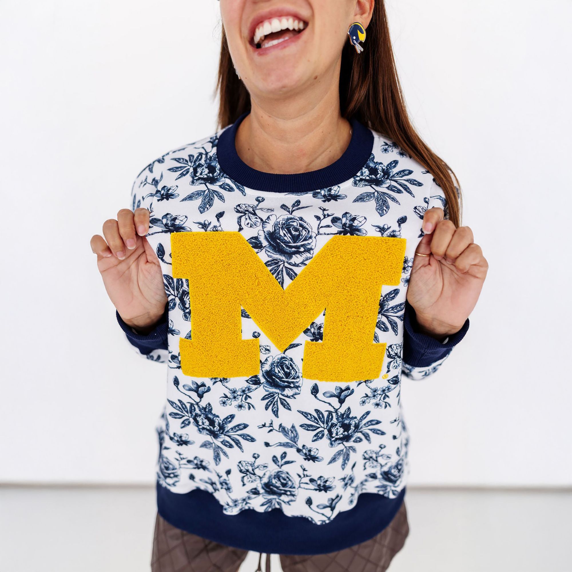 Brianna Cannon Women's Michigan Floral Toile Sweatshirt