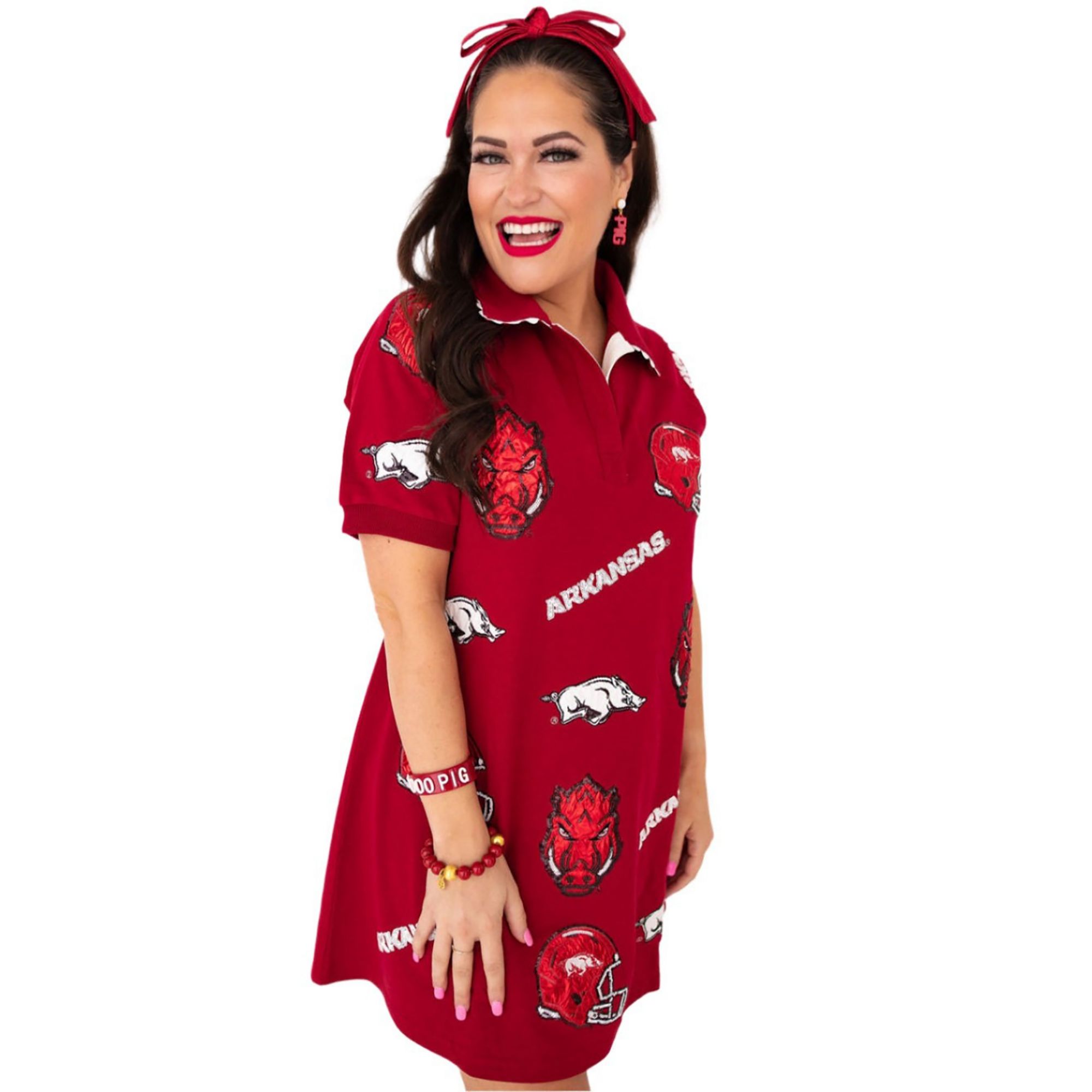 Brianna Cannon Women's Arkansas Logo Patch Dress