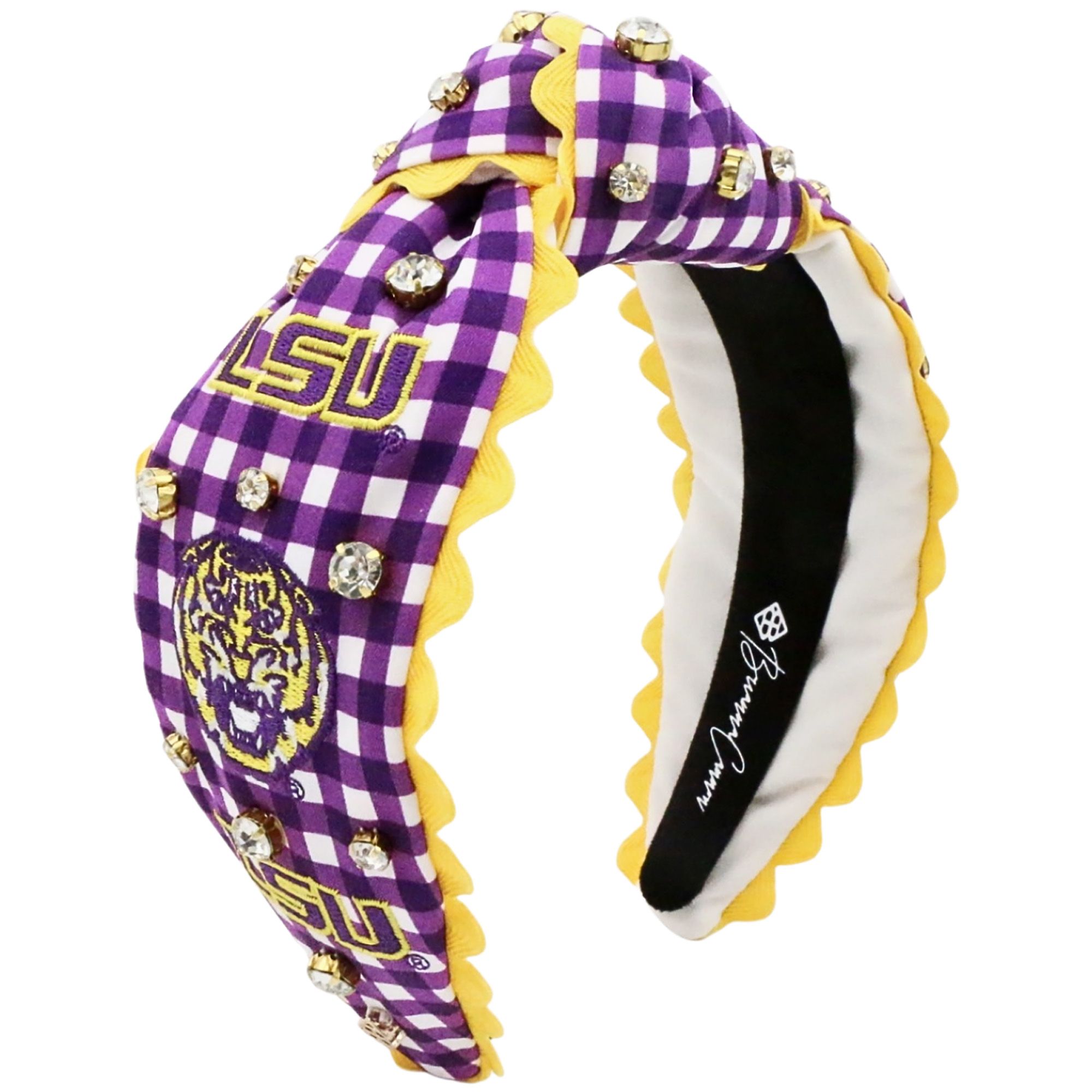 Brianna Cannon Women's LSU Tigers Purple Gingham Headband