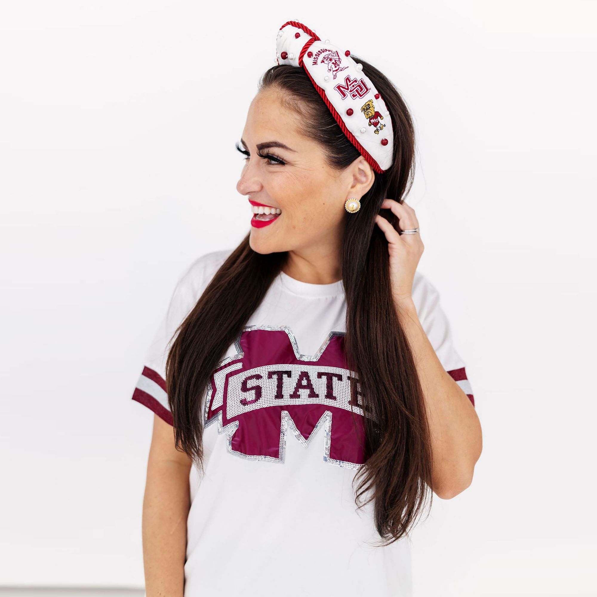 Brianna Cannon Women's Mississippi State Sparkle Logo T-Shirt