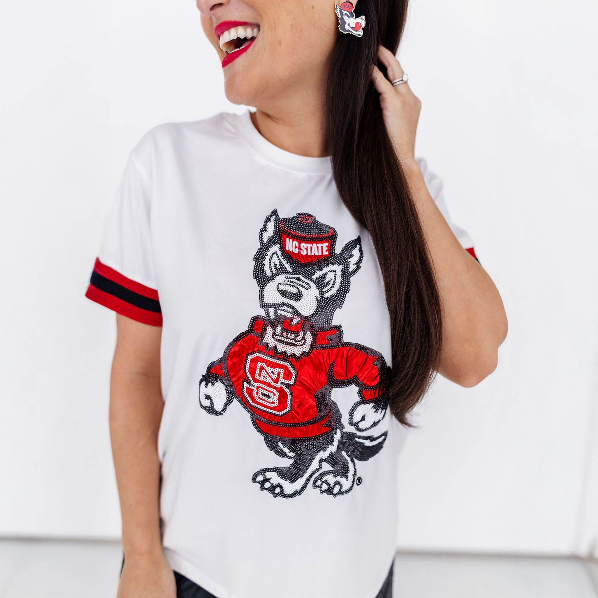 Brianna Cannon Women's NC State Sparkle Logo T-Shirt
