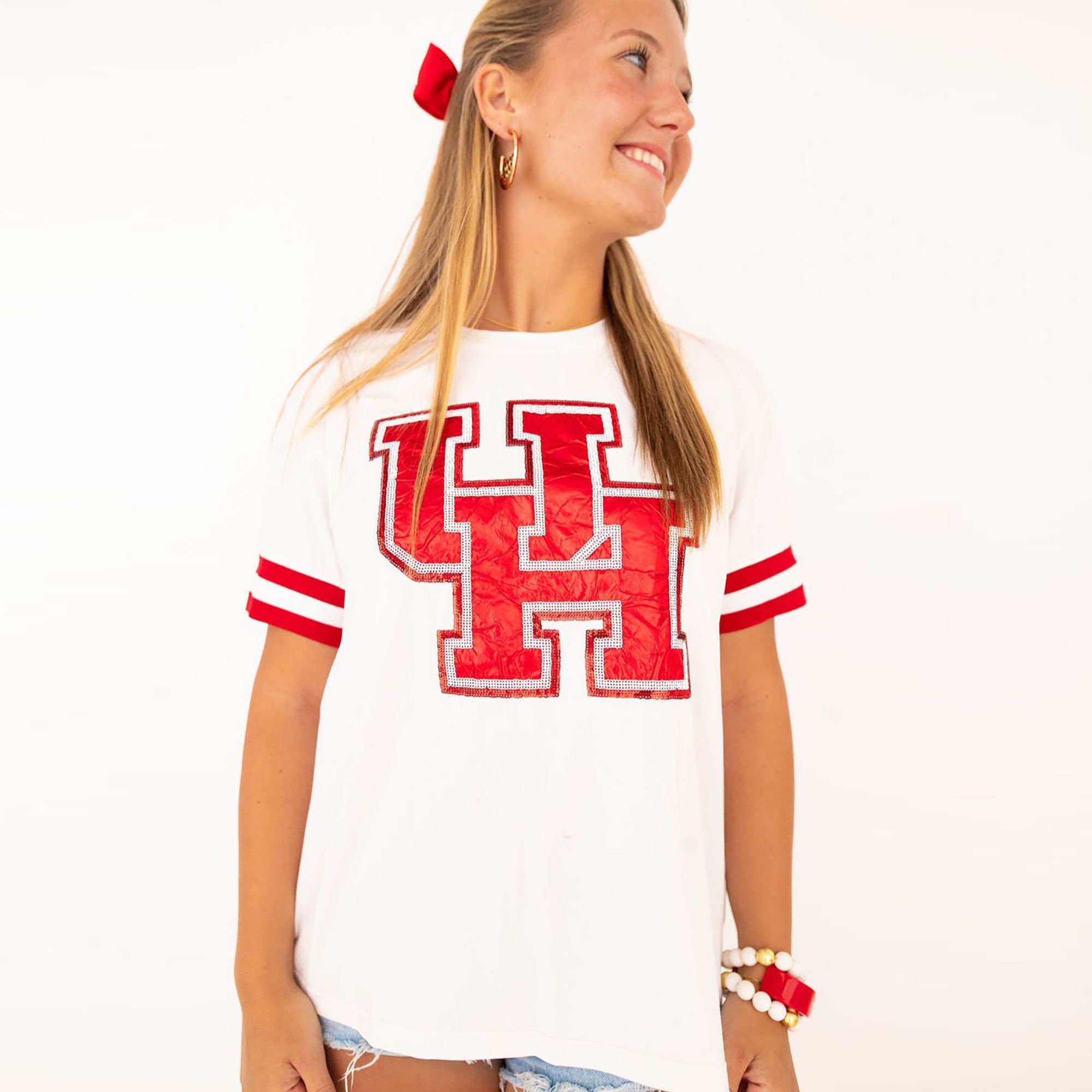 Brianna Cannon Women's Houston Cougars Sparkle Logo T-Shirt
