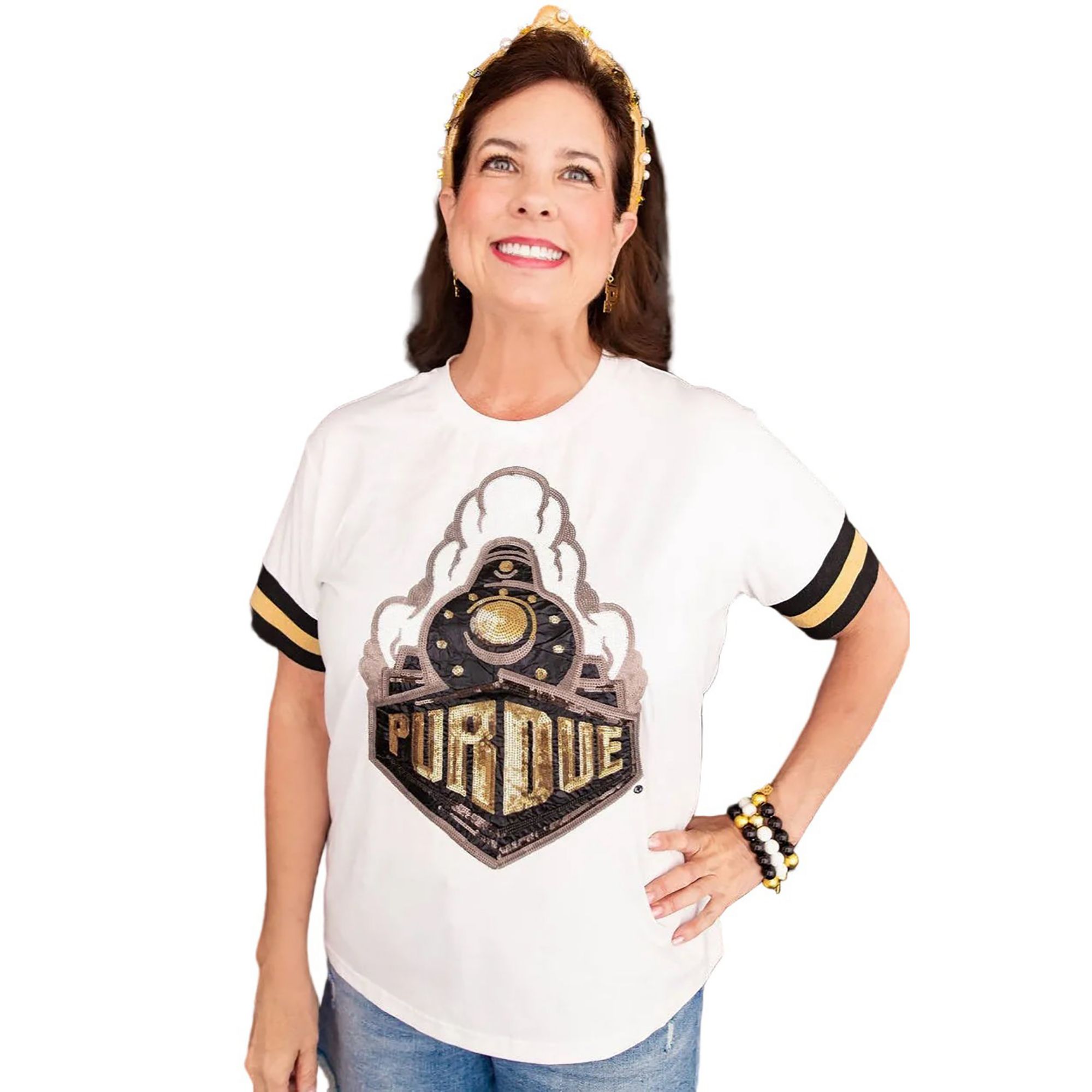 Brianna Cannon Women's Purdue Boilermakers Sparkle Logo T-Shirt