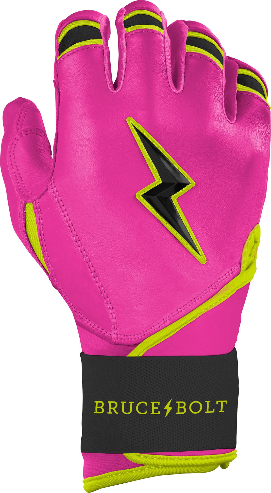 Bruce Bolt Youth Pink Lightning Long Cuff Batting Gloves