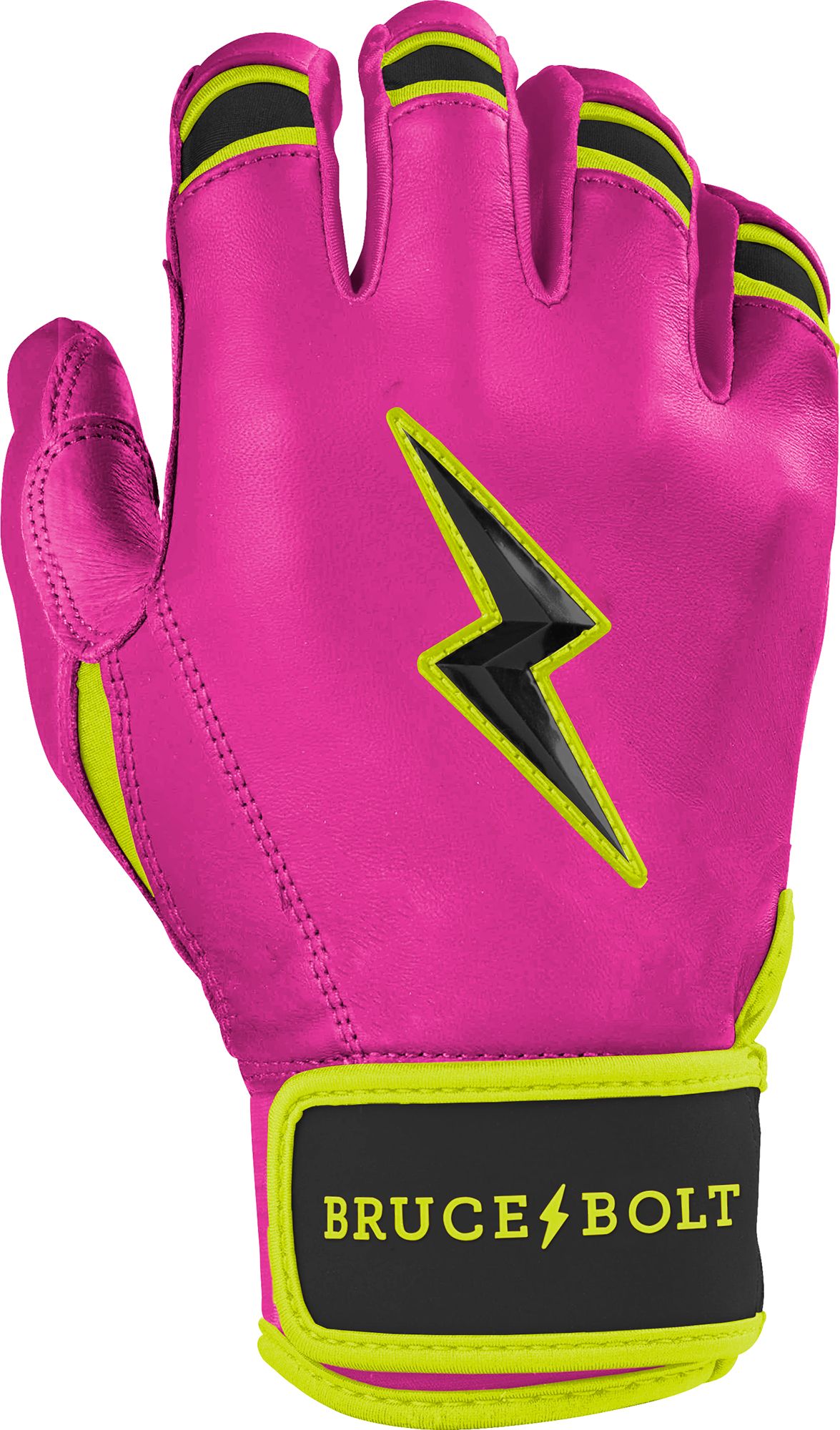 Bruce Bolt Youth Pink Lightning Short Cuff Batting Gloves