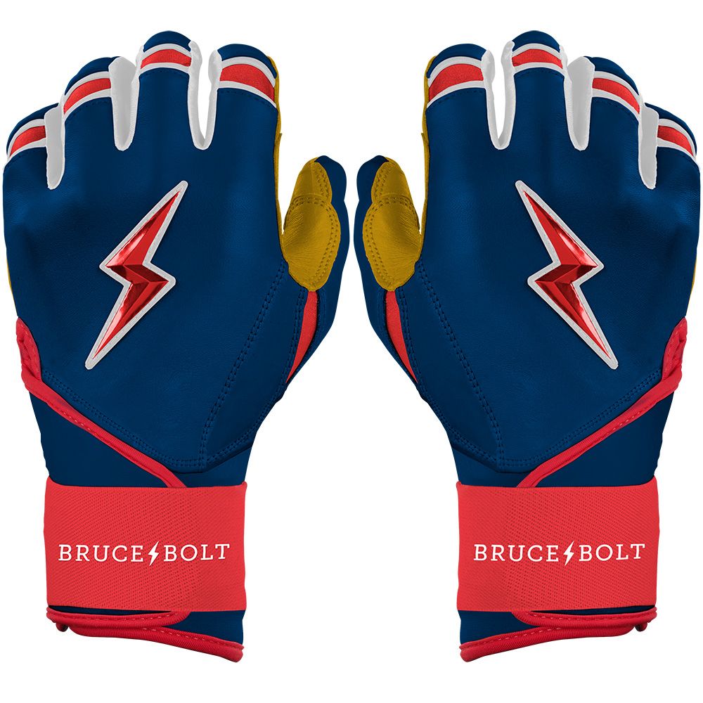 BRUCE BOLT Youth Patriot Series Long Cuff Batting Gloves