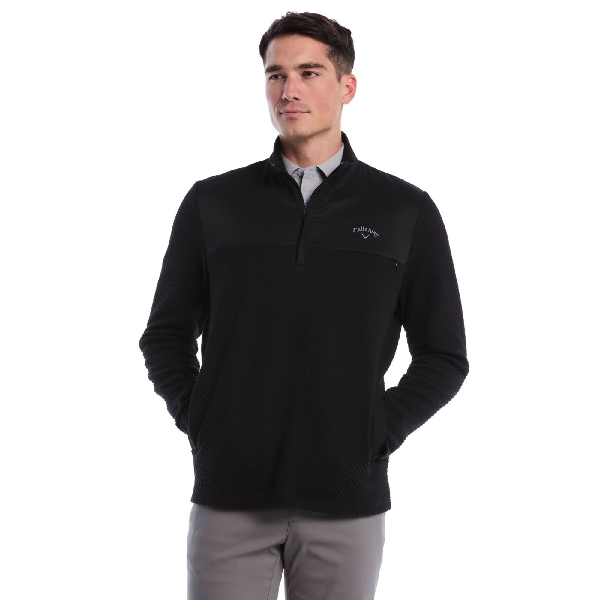 Callaway Men's Textured Long Sleeve Stretch Golf ¼ Zip