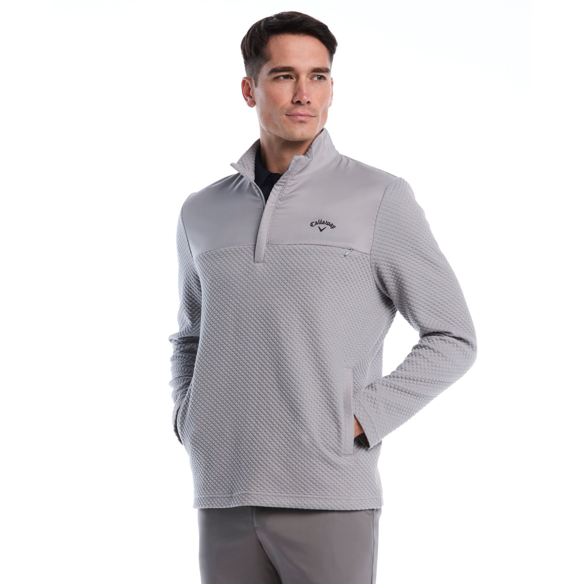 Callaway Men's Textured Long Sleeve Stretch Golf ¼ Zip