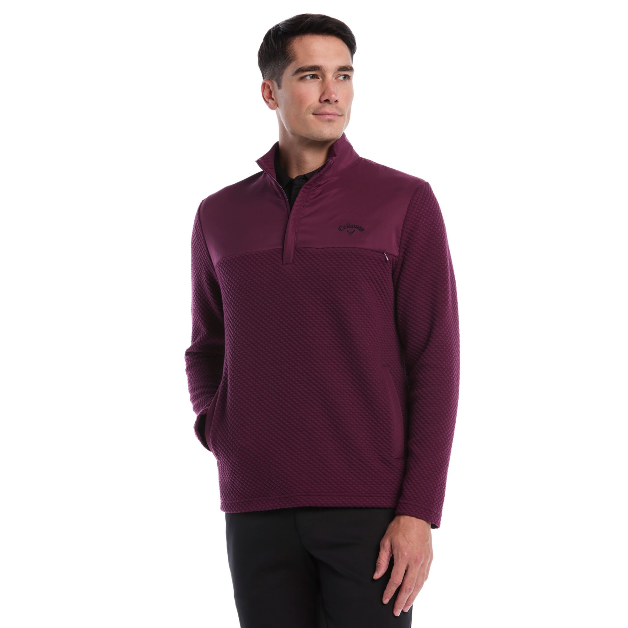 Callaway Men's Textured Long Sleeve Stretch Golf ¼ Zip