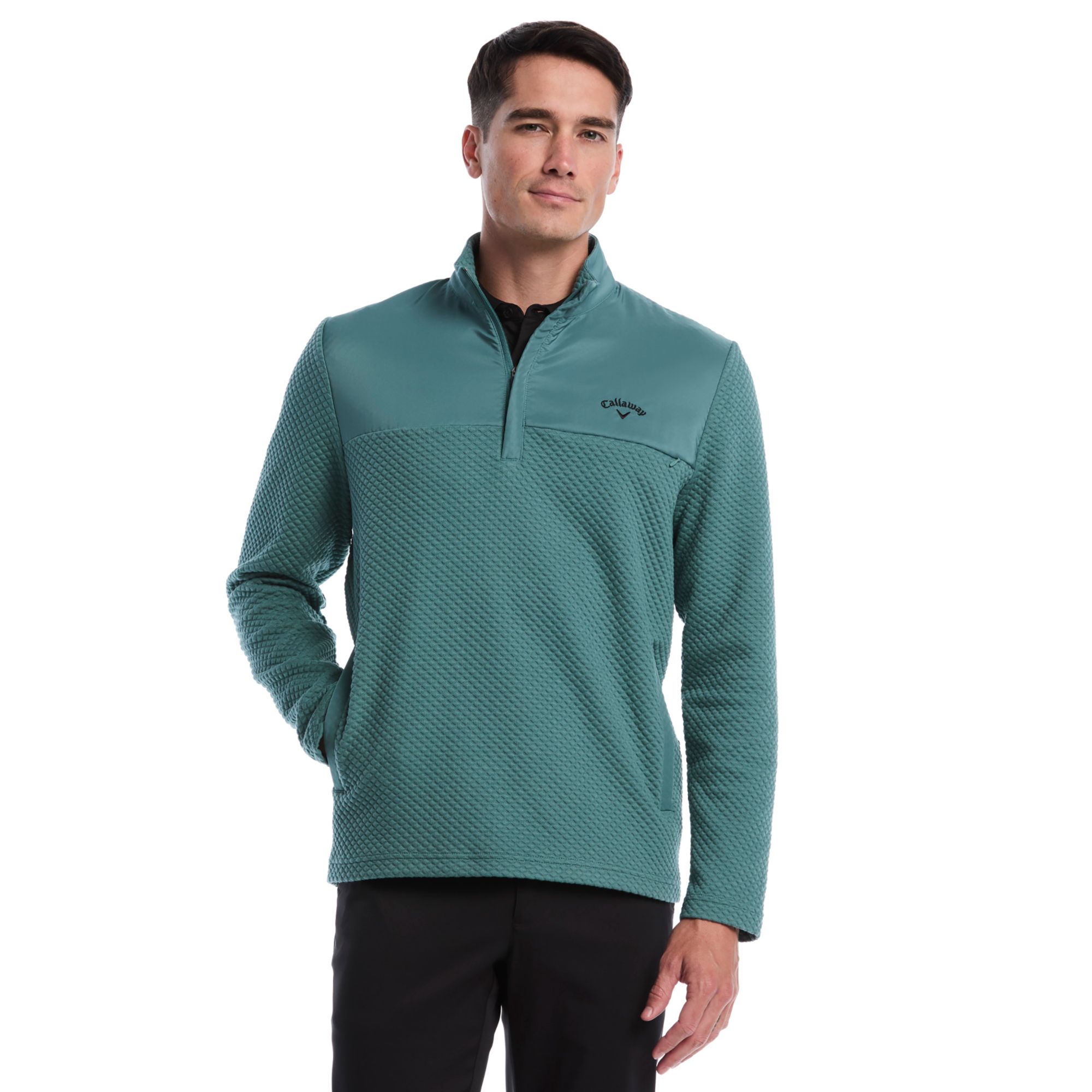 Callaway Men's Textured Long Sleeve Stretch Golf ¼ Zip