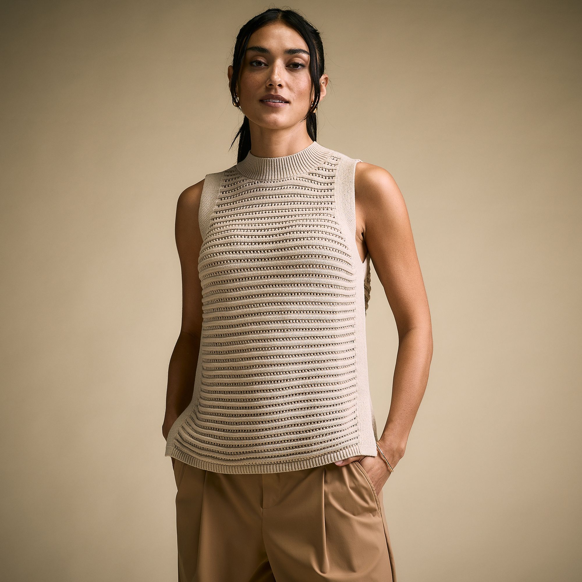 CALIA Women's Mock Neck Sweater Tank