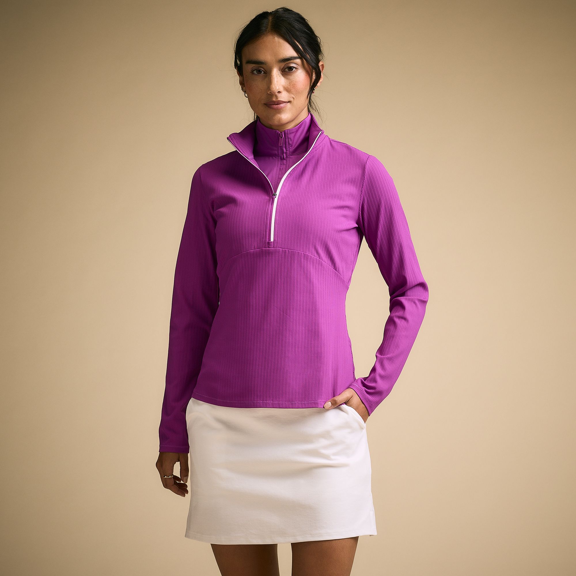 CALIA Women's Golf UV Textured 1/4 Zip