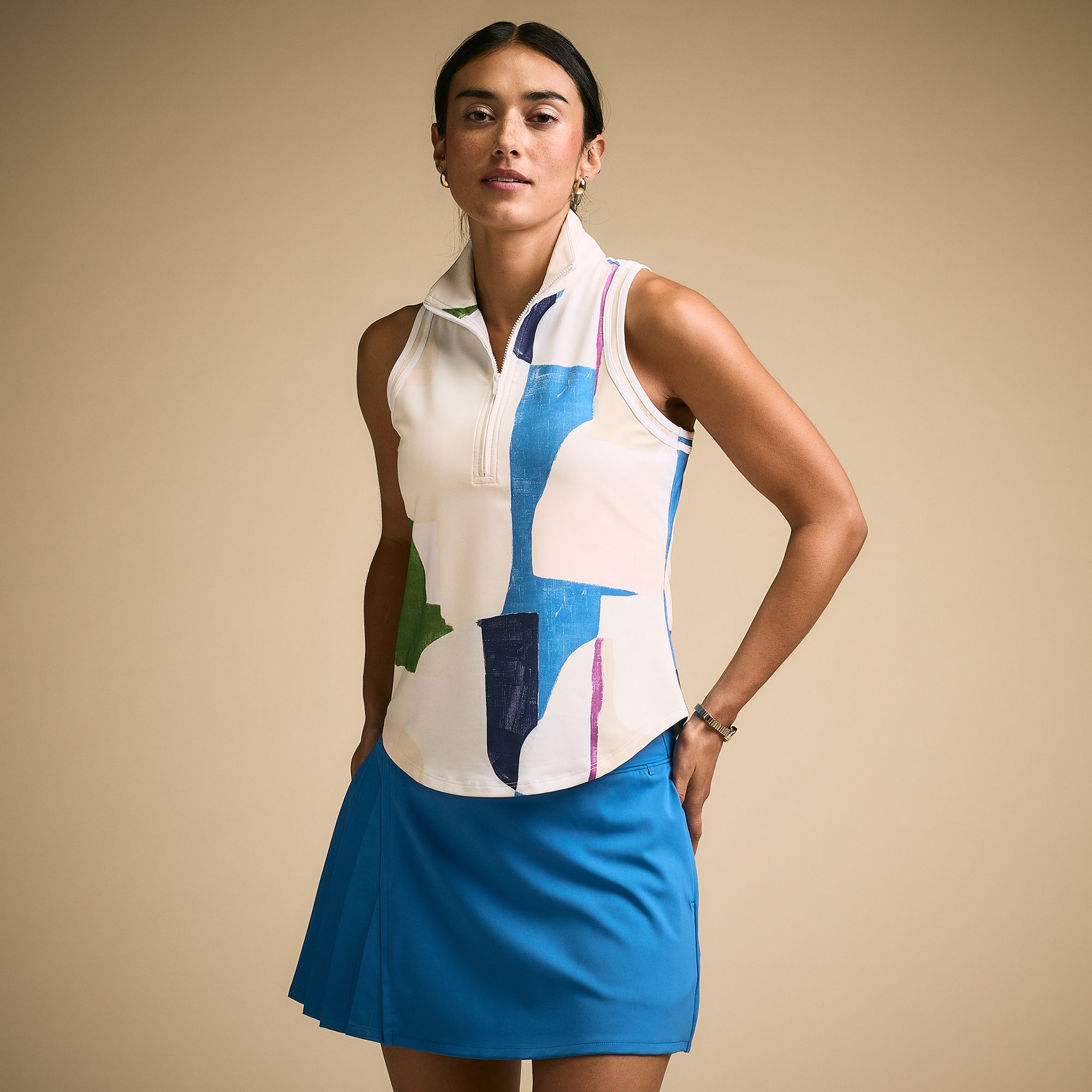 CALIA Women's Golf Performance Sleeveless Mock