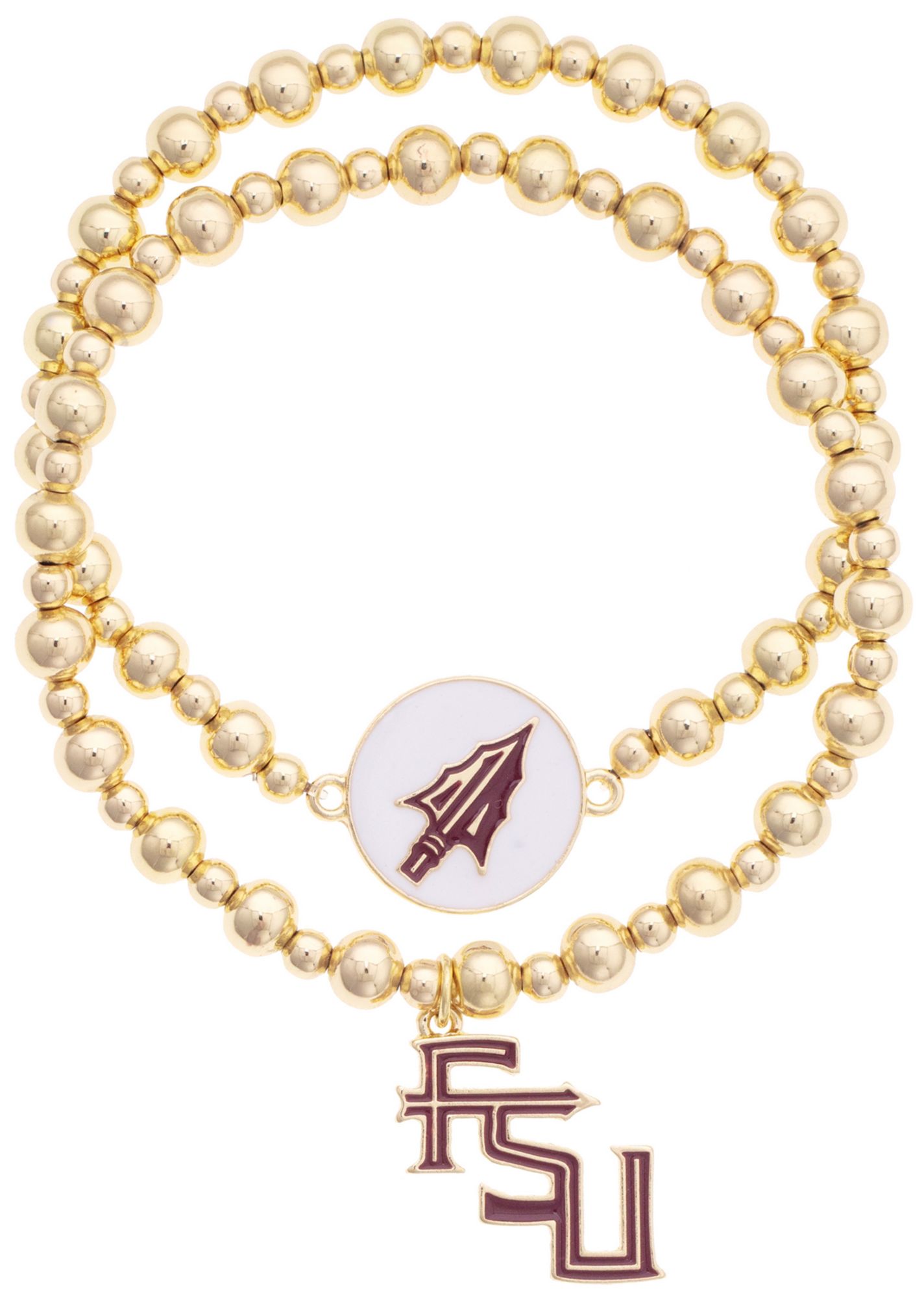 Canvas Style Women's Florida State Seminoles Ball Bead Bracelet Set of 2