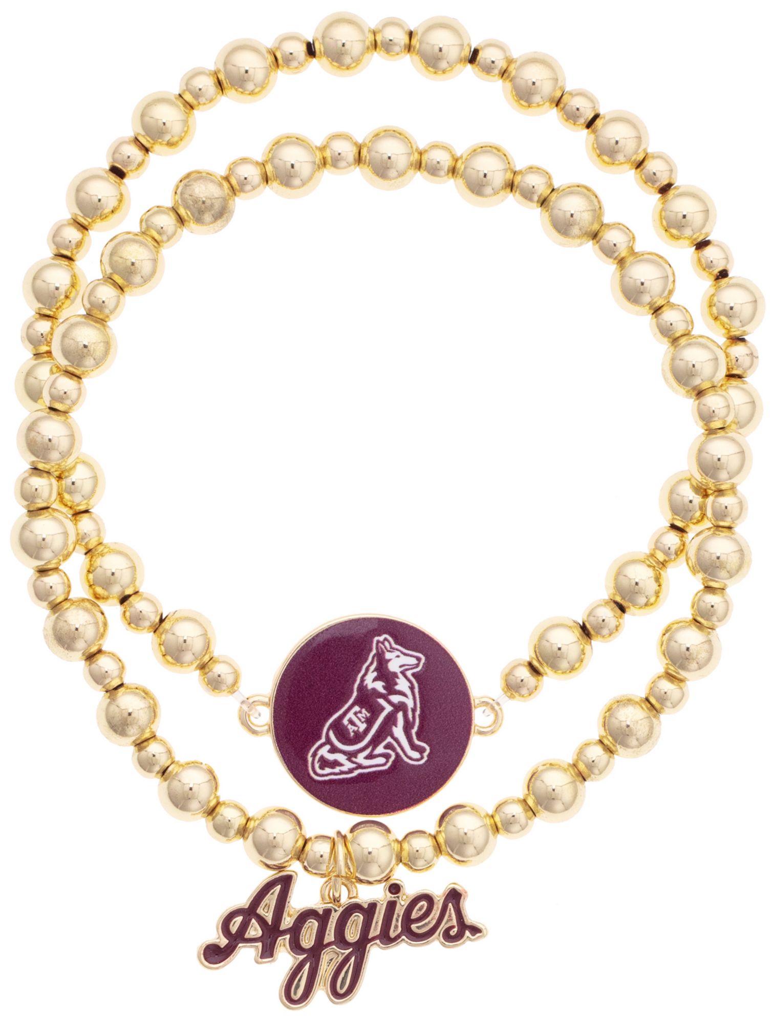 Canvas Style Women's Texas A&amp;M Aggies Ball Bead Bracelet Set of 2