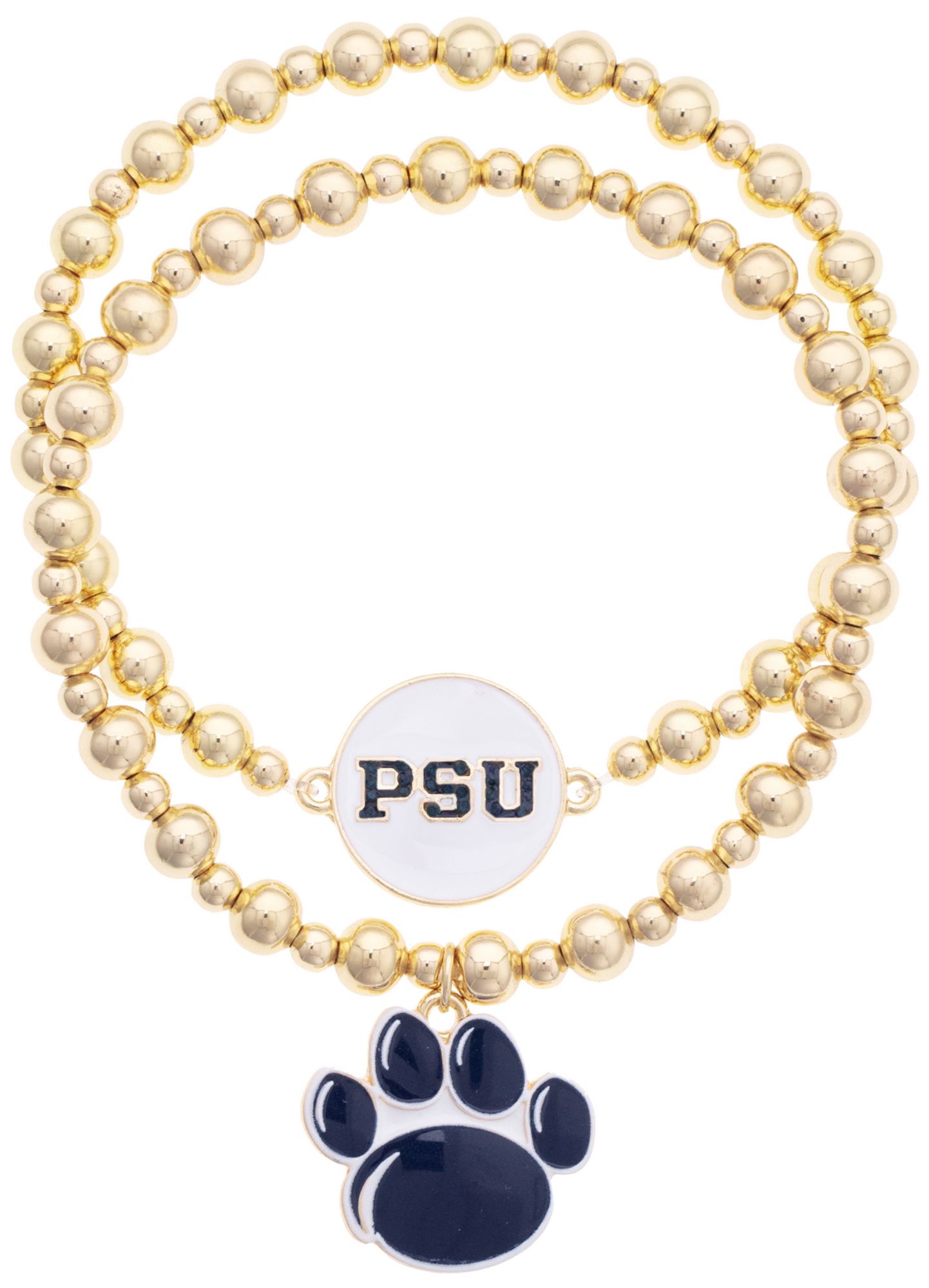 Canvas Style Women's Penn State Nittany Lions Ball Bead Bracelet Set of 2