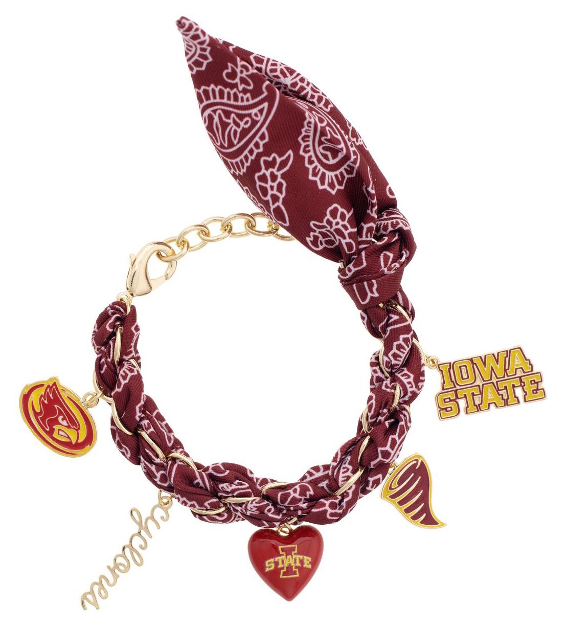 Canvas Style Women's Iowa State Cyclones Bandana Charm Bracelet