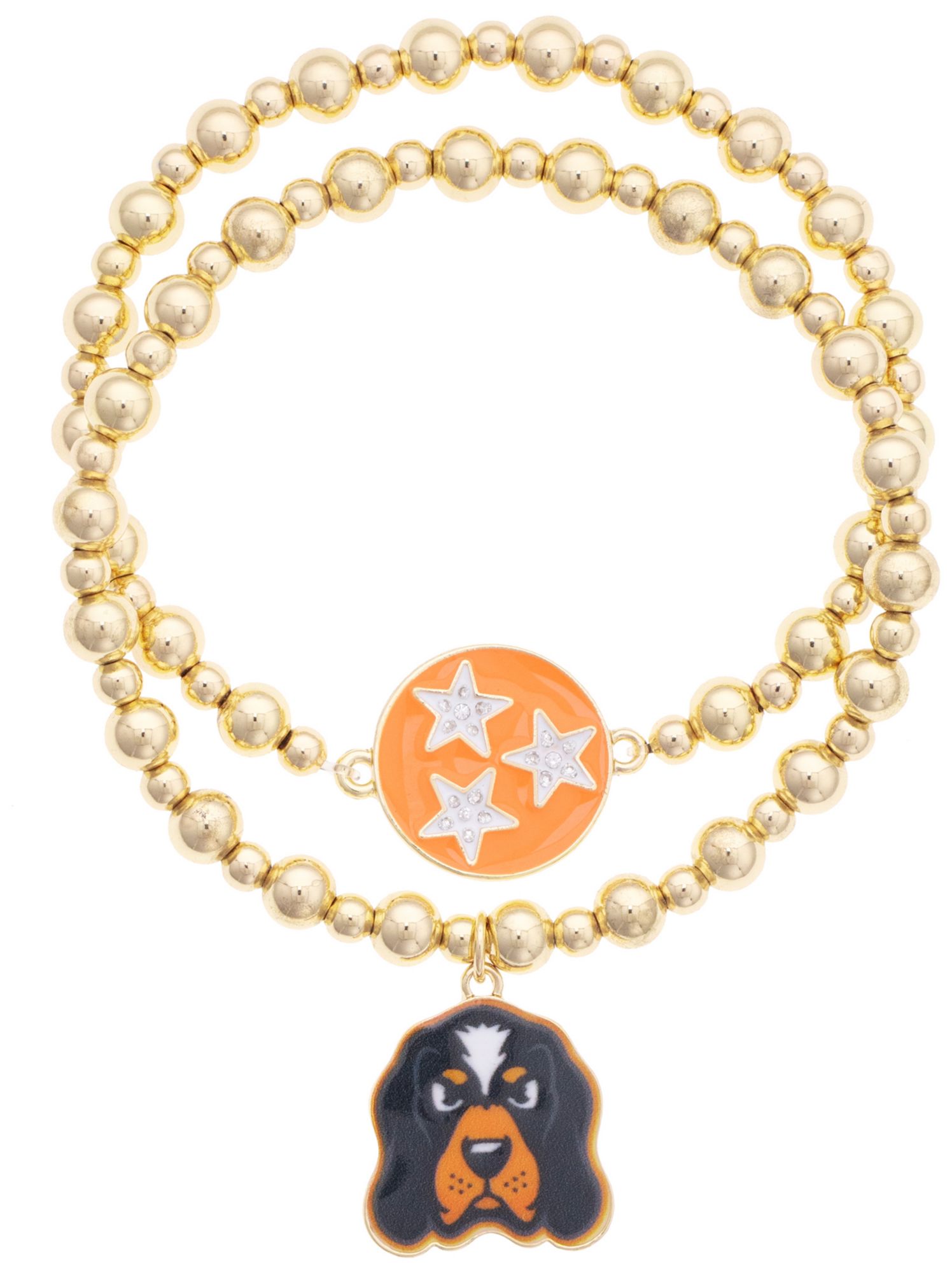 Canvas Style Women's Tennessee Vols Ball Bead Bracelet Set of 2