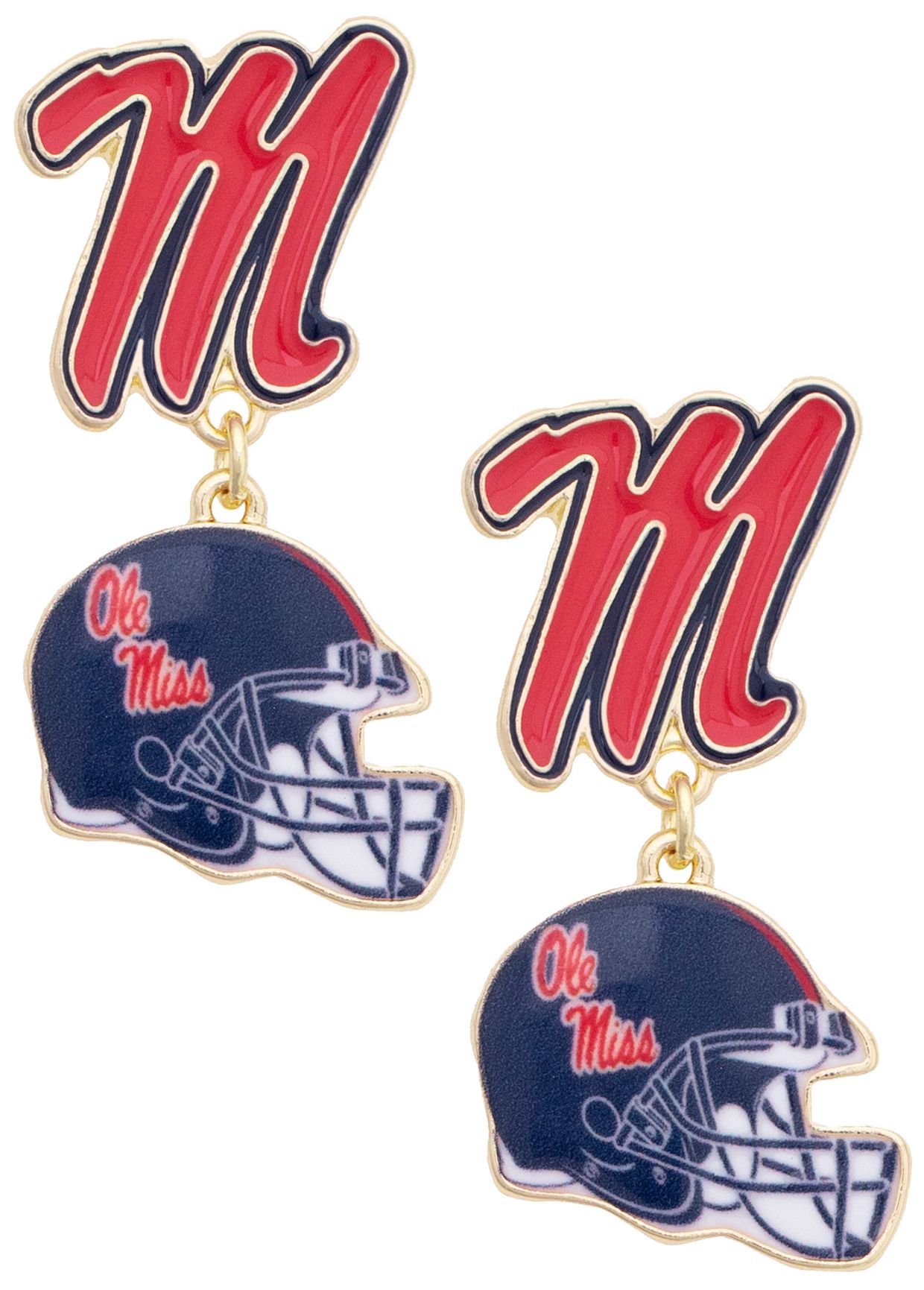 Canvas Style Women's Ole Miss Rebels Enamel Drop Earrings