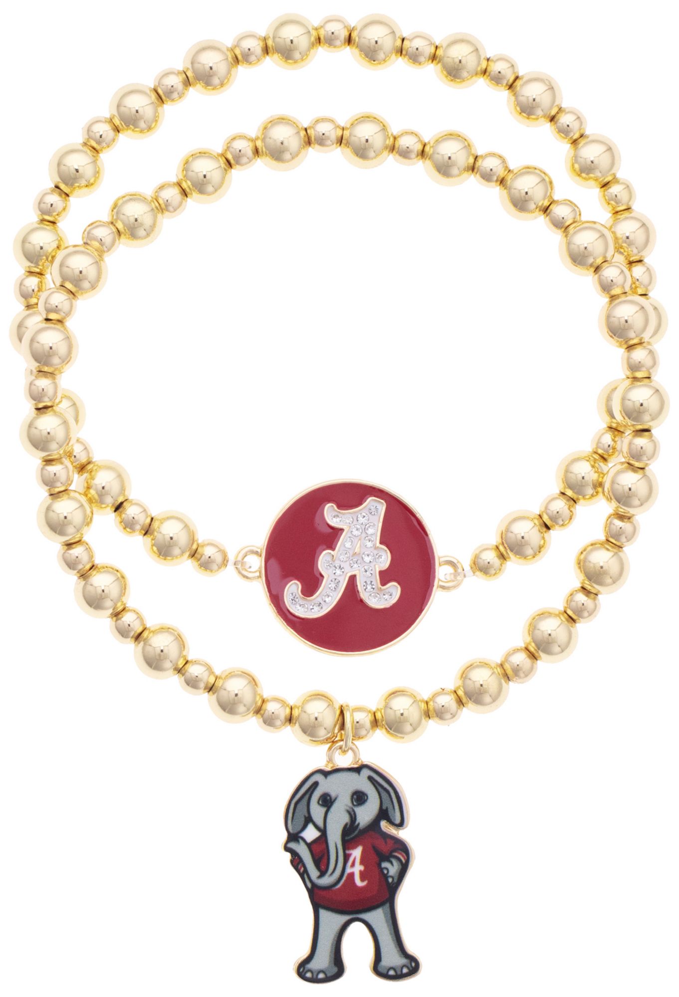 Canvas Style Women's Alabama Crimson Tide Ball Bead Bracelet Set of 2