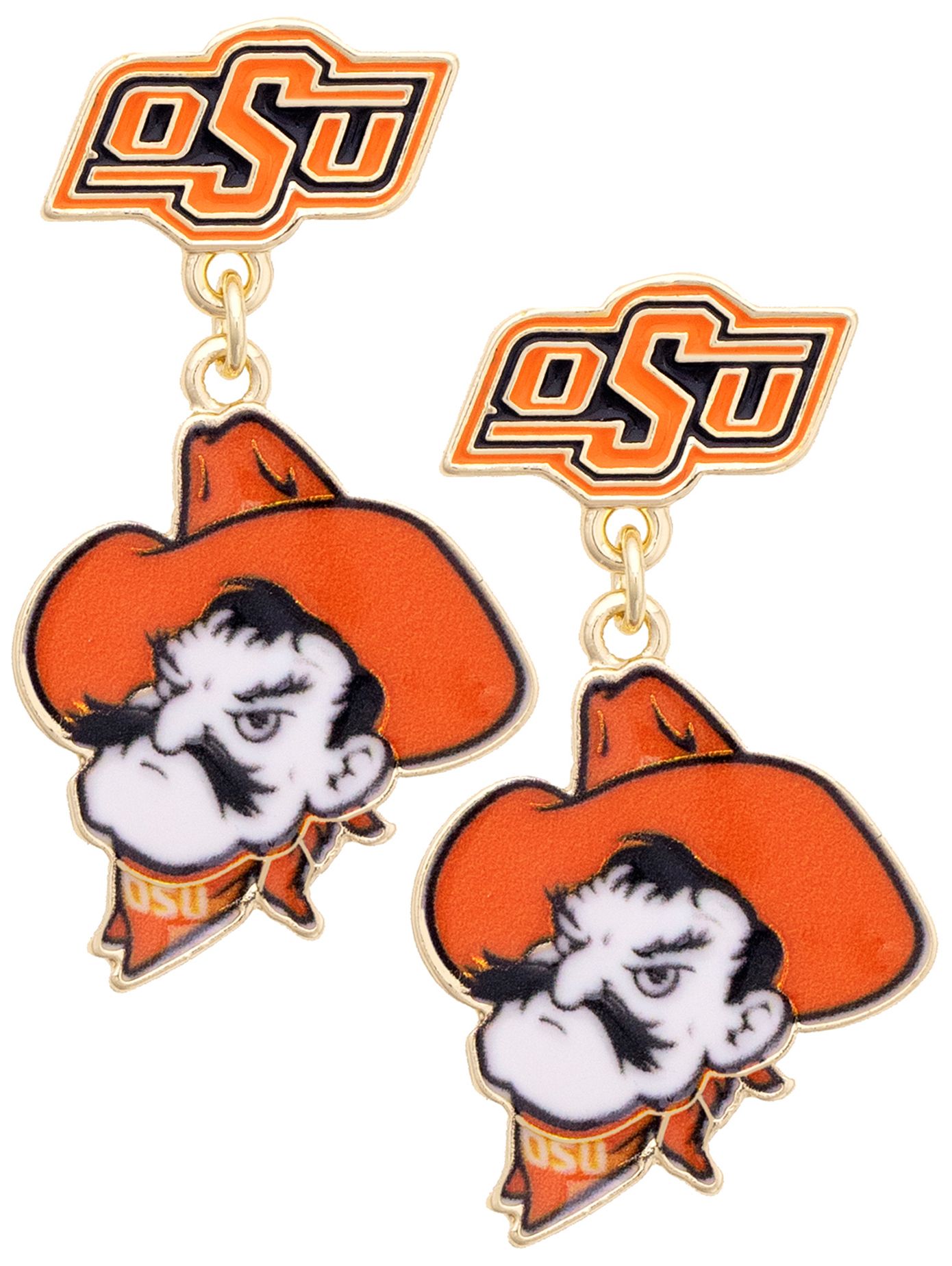 Canvas Style Women's Oklahoma State Cowboys Enamel Drop Earrings