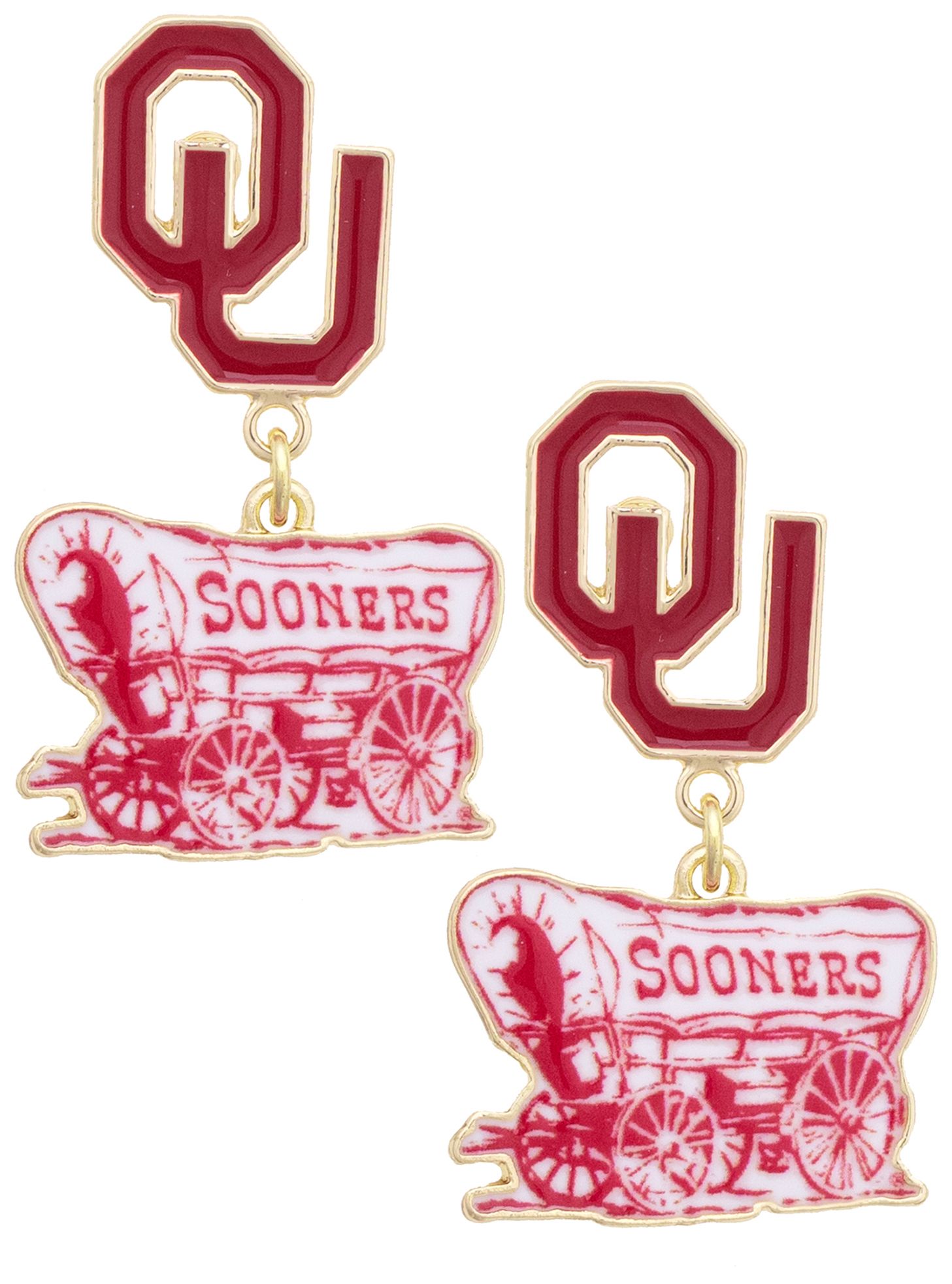 Canvas Style Women's Oklahoma Sooners Enamel Drop Earrings