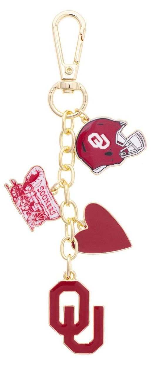 Canvas Style Women's Oklahoma Sooners Heart Cluster Bag Charm, Yellow