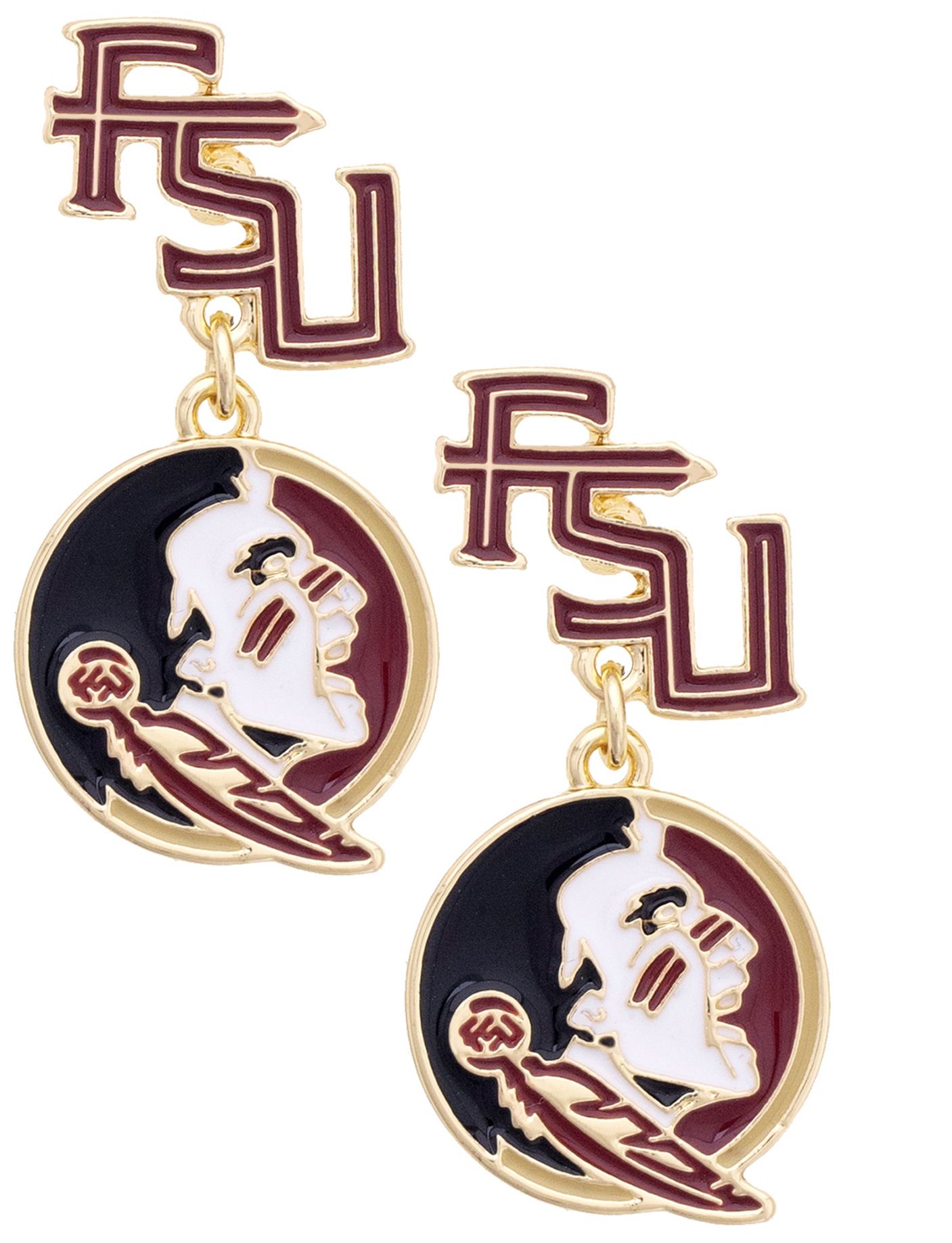 Canvas Style Women's Florida State Seminoles Enamel Drop Earrings