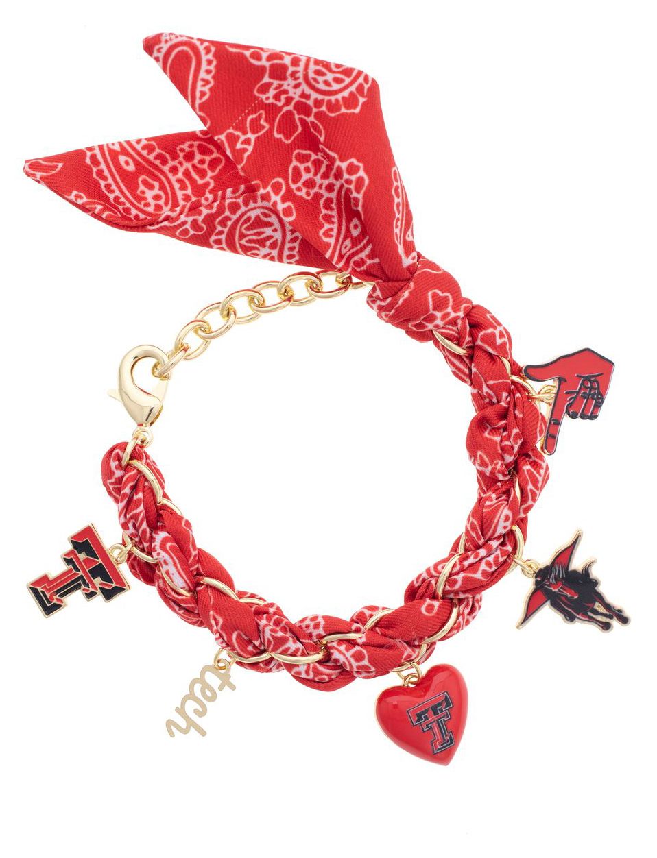 Canvas Style Women's Texas Tech Red Raiders Bandana Charm Bracelet