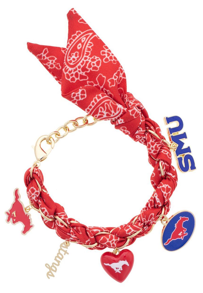 Canvas Style Women's SMU Mustangs Bandana Charm Bracelet