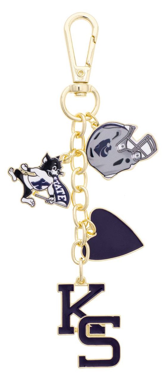 Canvas Style Women's Kansas State Wildcats Heart Cluster Bag Charm