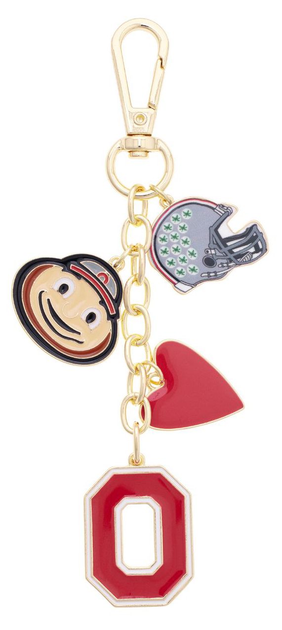 Canvas Style Women's Ohio State Buckeyes Heart Cluster Bag Charm