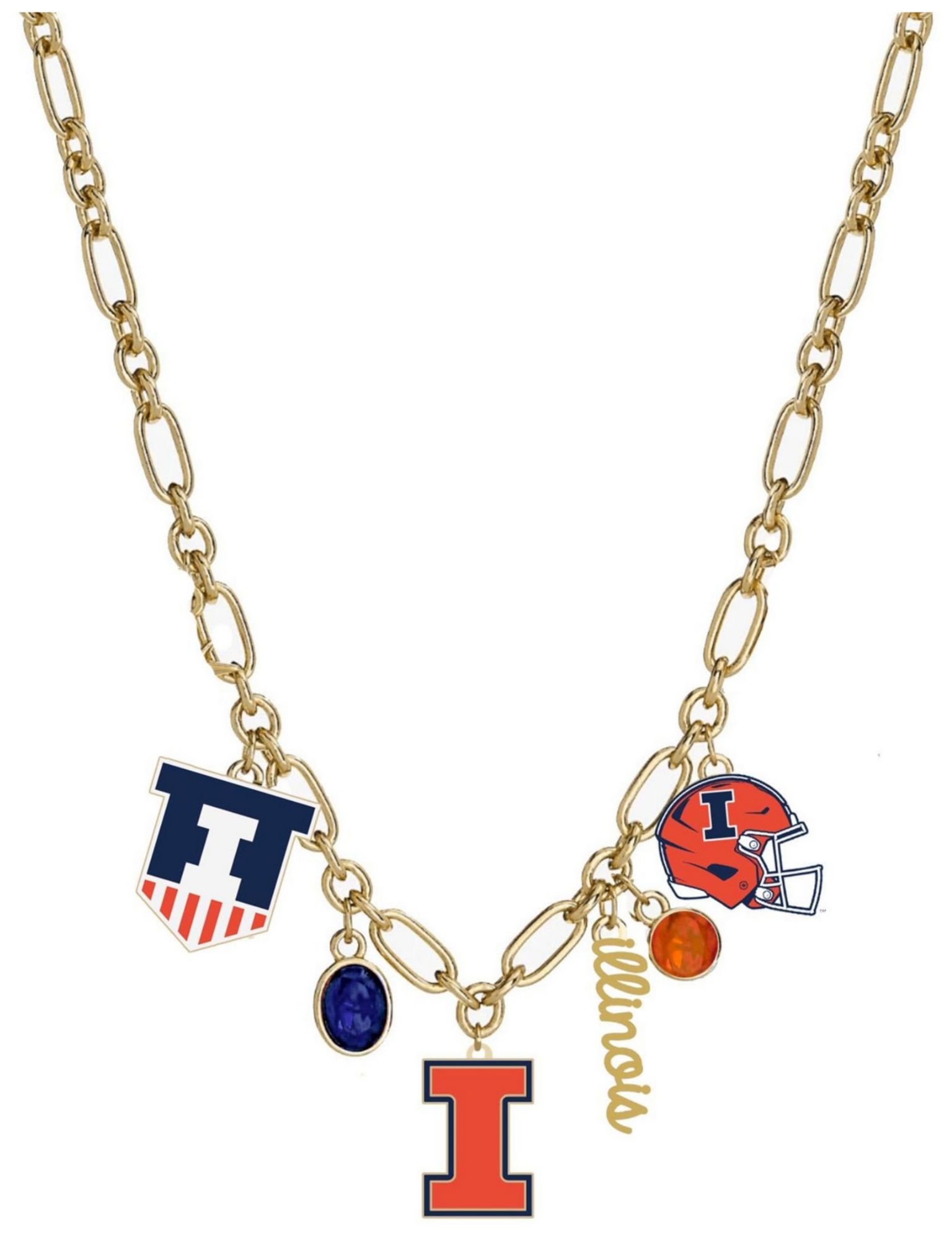 Canvas Style Women's Illinois Fighting Illini Gameday Charm Necklace