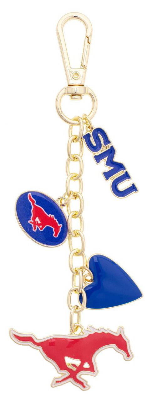 Canvas Style Women's SMU Mustangs Heart Cluster Bag Charm