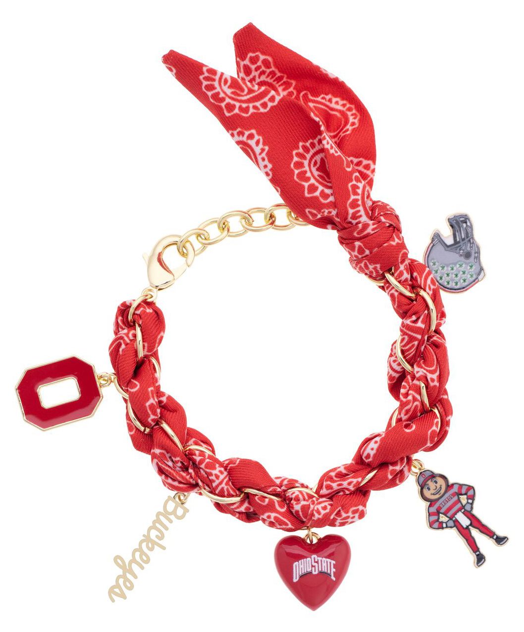 Canvas Style Women's Ohio State Buckeyes Bandana Charm Bracelet