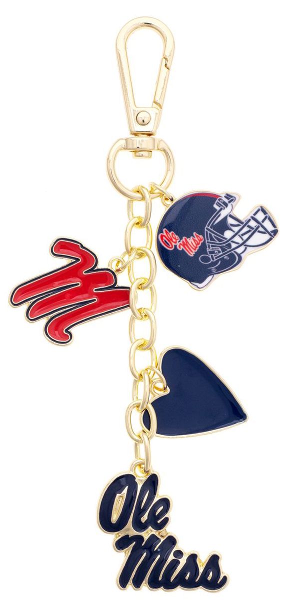 Canvas Style Women's Ole Miss Rebels Heart Cluster Bag Charm