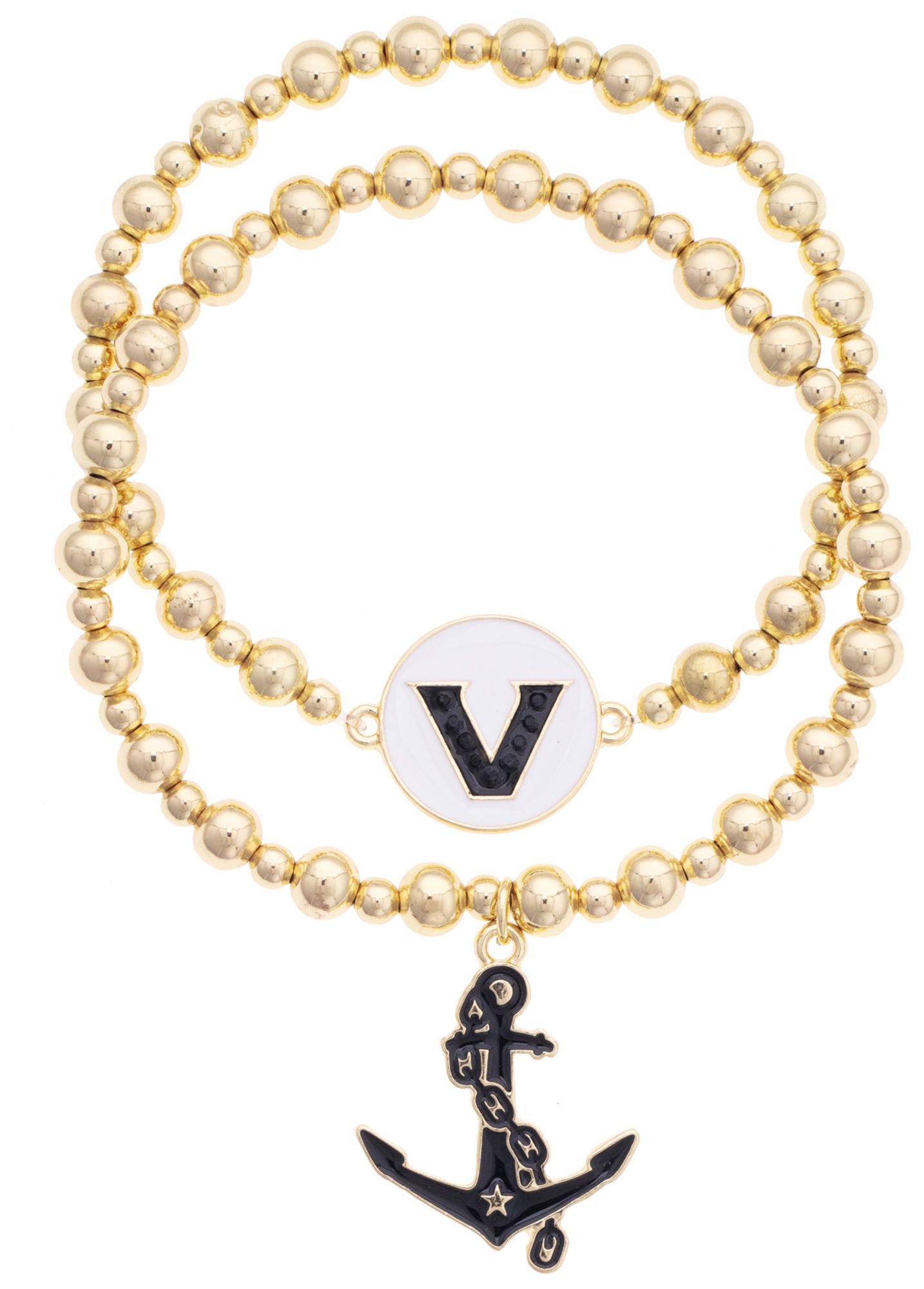 Canvas Style Women's Vanderbilt Commodores Ball Bead Bracelet Set of 2